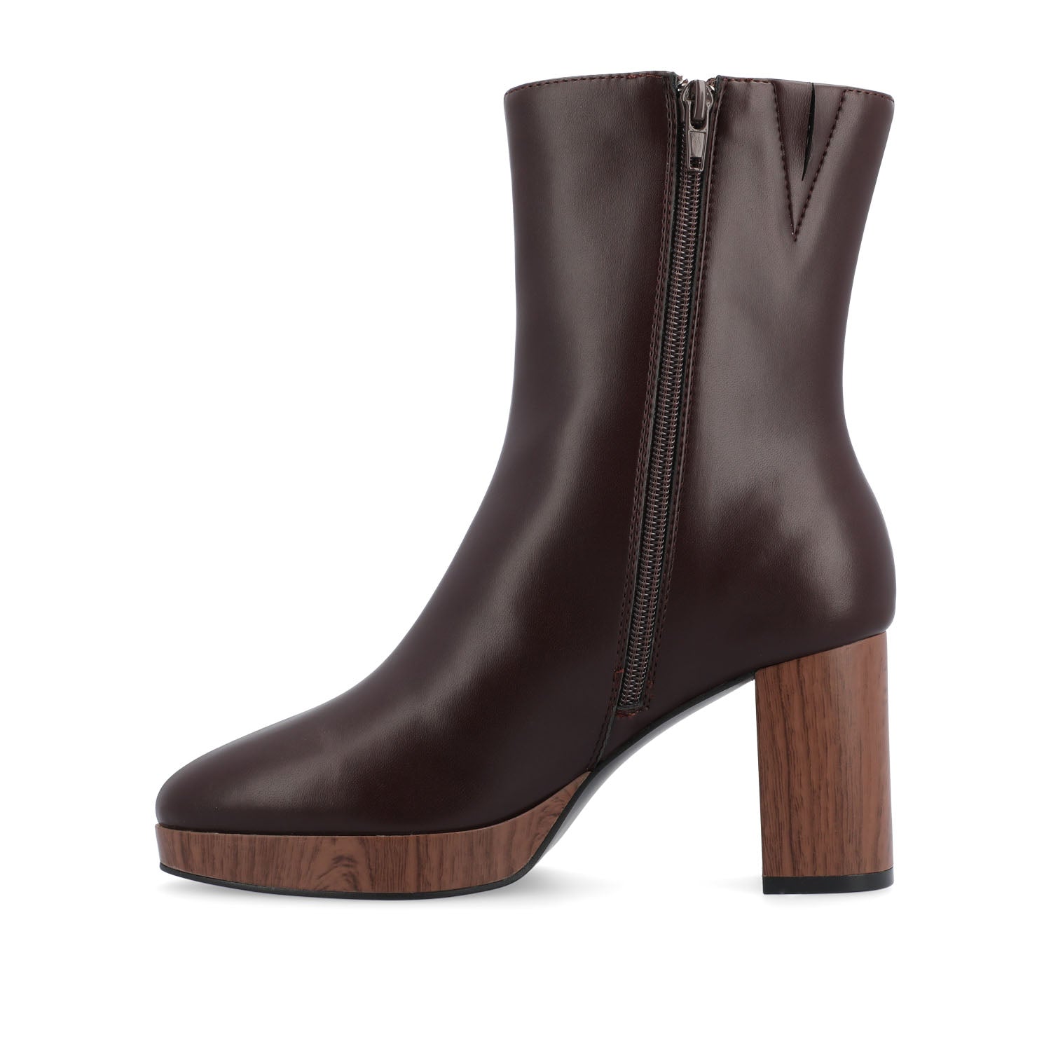 ROMER BLOCK HEEL BOOTIES IN VEGAN LEATHER