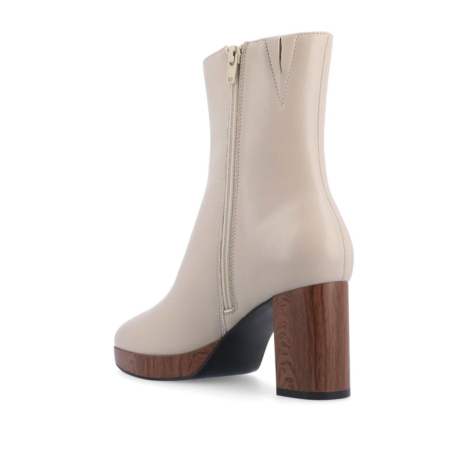 ROMER BLOCK HEEL BOOTIES IN VEGAN LEATHER - Off White