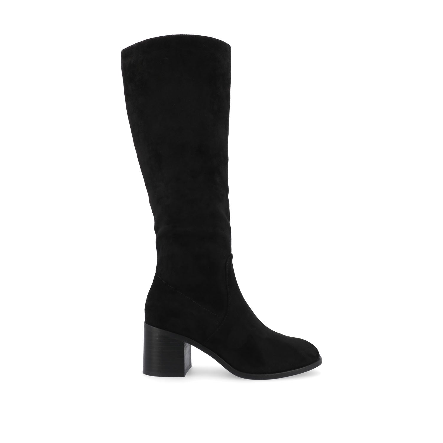 ROMILLY KNEE HIGH BOOTS IN VEGAN LEATHER - Black Suede