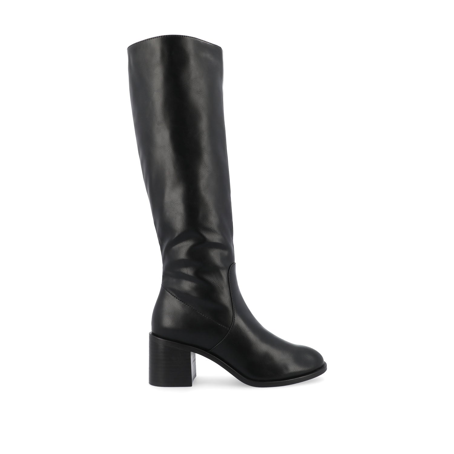 ROMILLY KNEE HIGH BOOTS IN VEGAN LEATHER - Black
