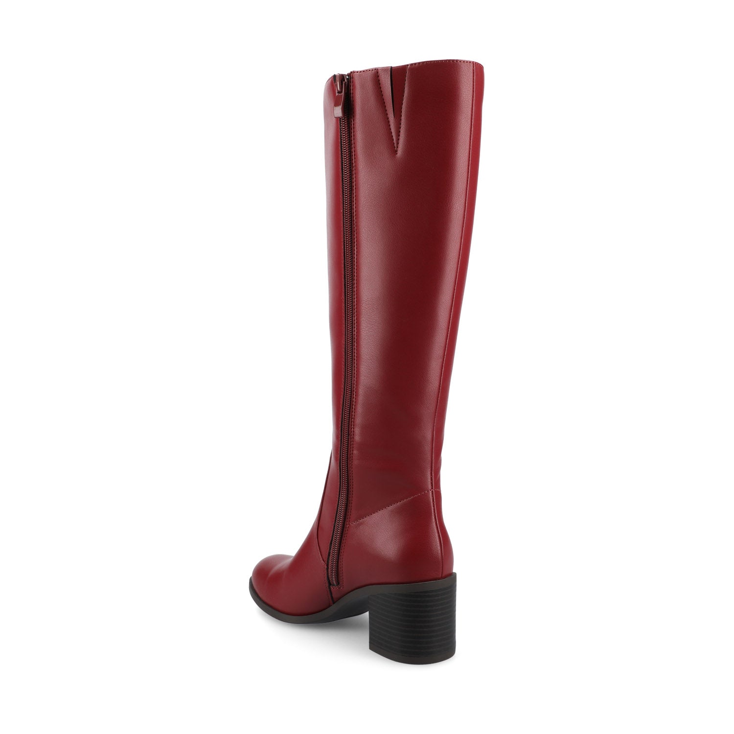 ROMILLY KNEE HIGH BOOTS IN VEGAN LEATHER - Cranberry