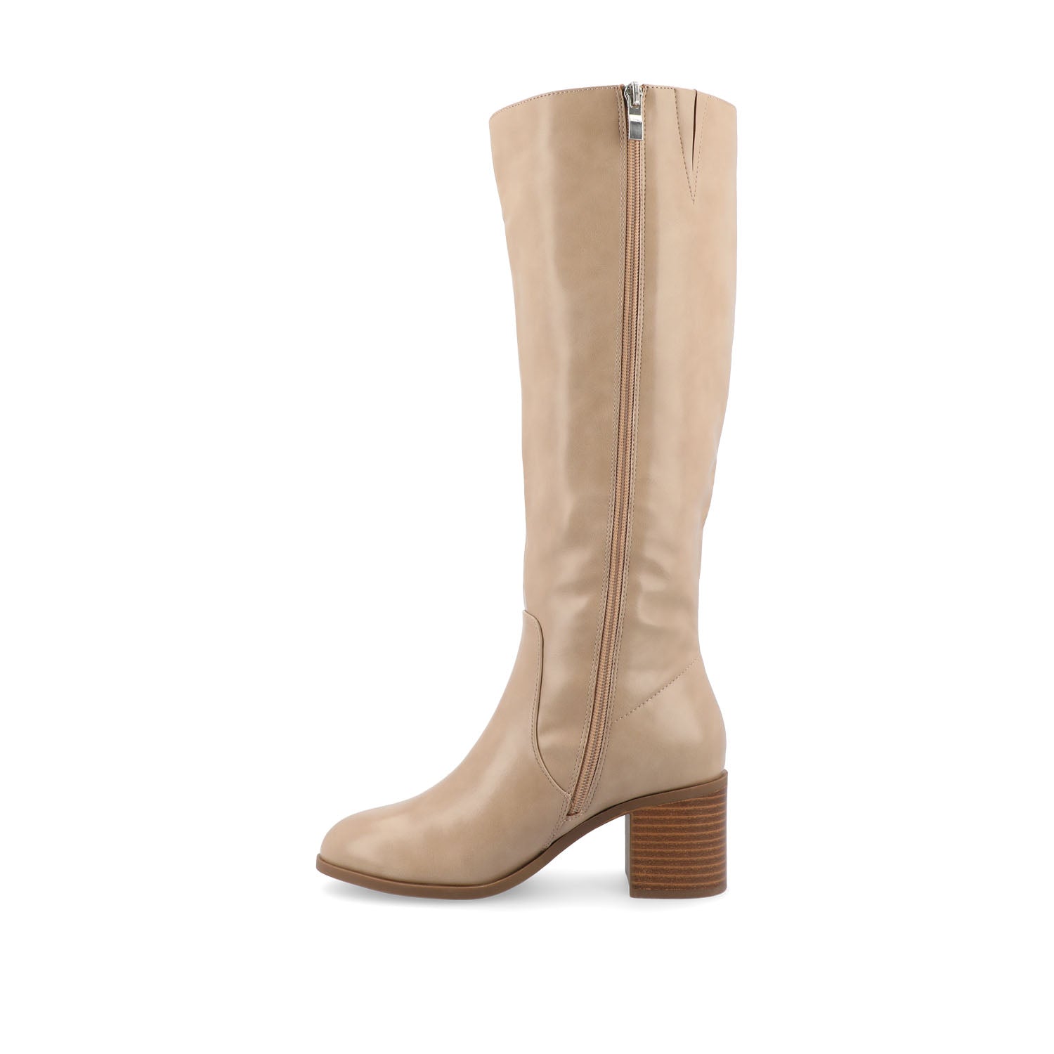 ROMILLY KNEE HIGH BOOTS IN VEGAN LEATHER - Tan