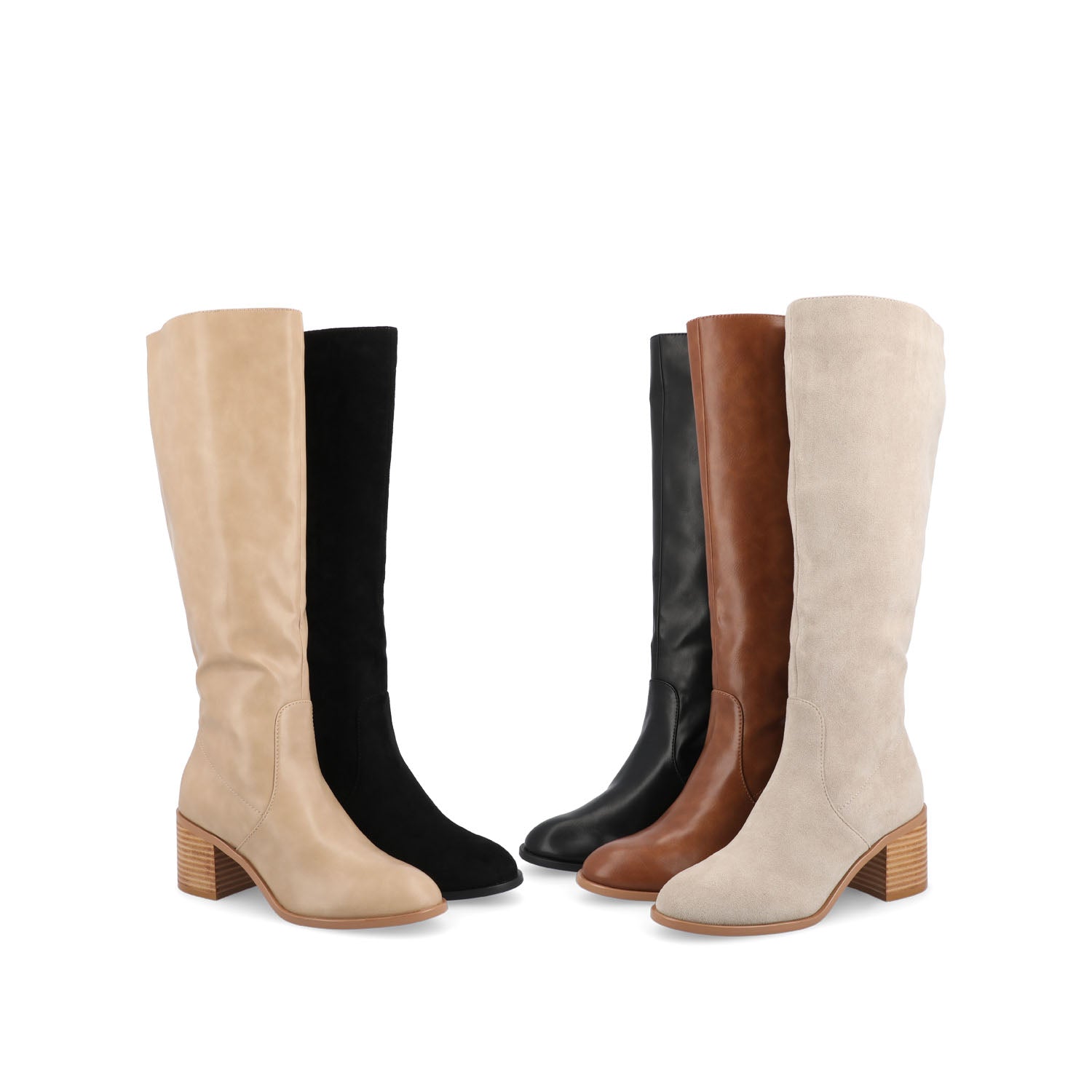 ROMILLY KNEE HIGH BOOTS IN VEGAN LEATHER