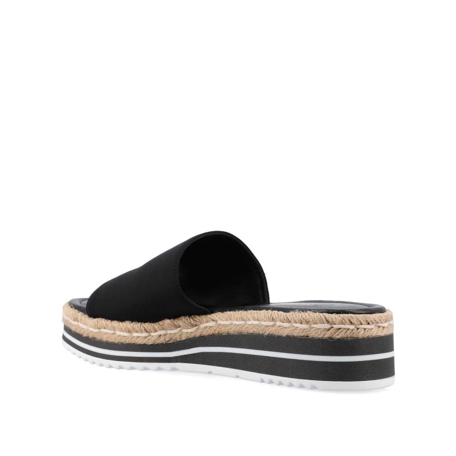 ROSEY ESPADRILLE WEDGE HEEL SANDALS IN WIDE - Black Fabric