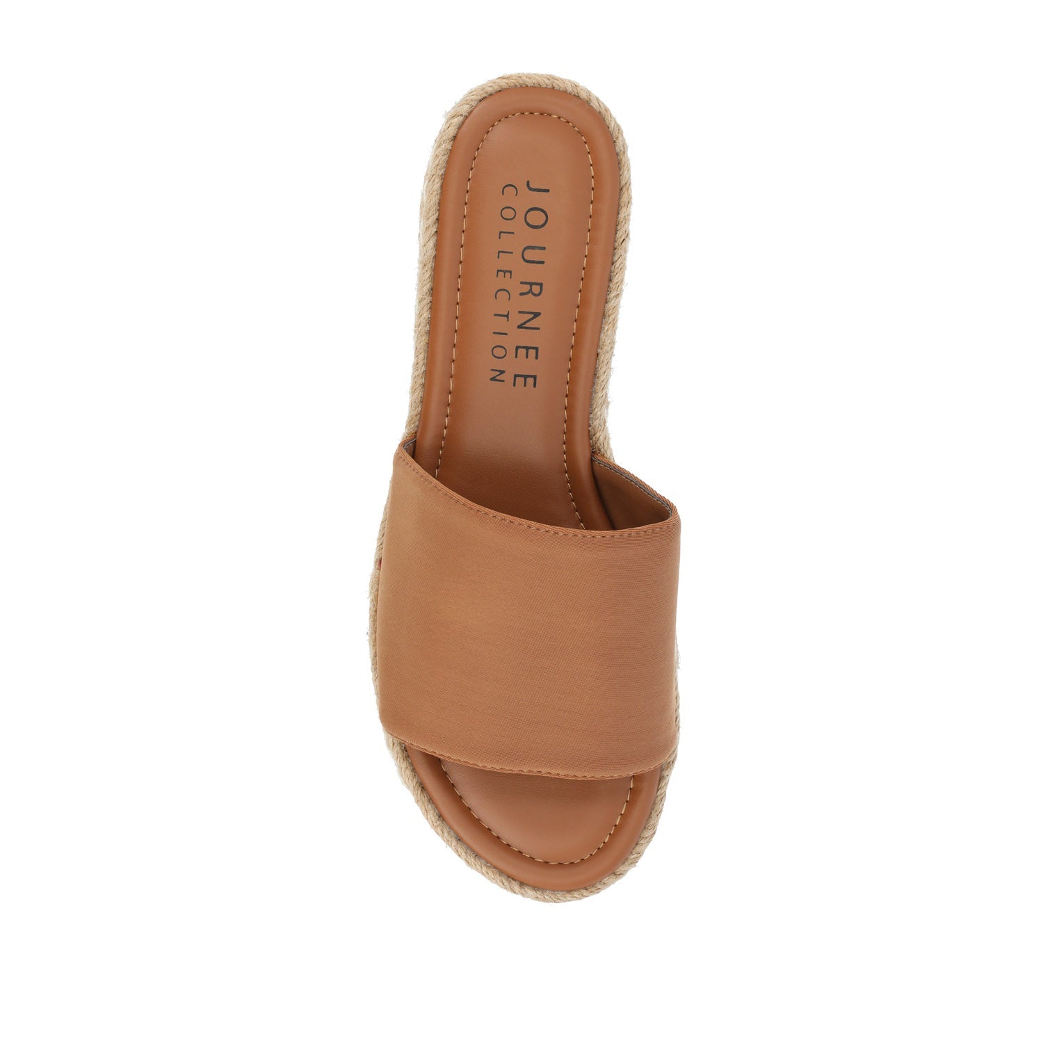 ROSEY ESPADRILLE WEDGE HEELED SLIDE SANDALS - Tan