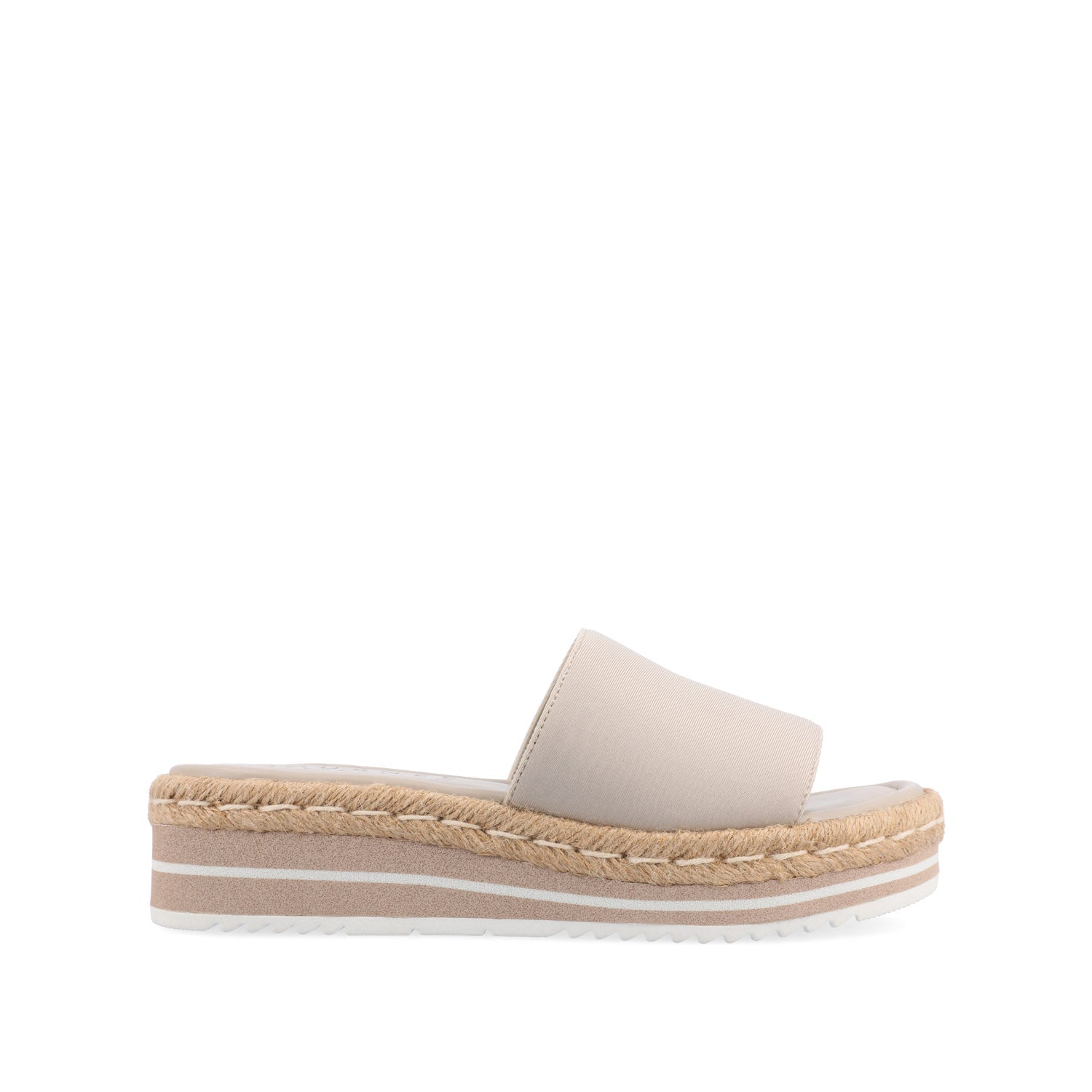 ROSEY ESPADRILLE WEDGE HEELED SLIDE SANDALS - Taupe