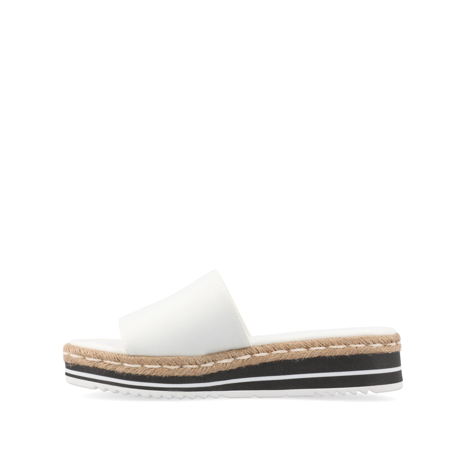 ROSEY ESPADRILLE WEDGE HEELED SLIDE SANDALS - White