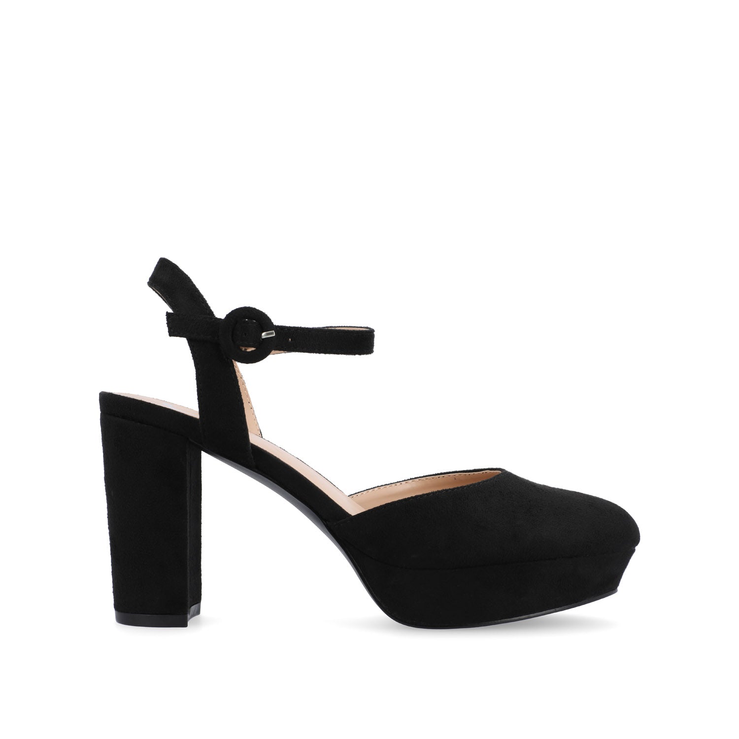 ROSLYNN PLATFORM HEELS IN FAUX SUEDE - Black