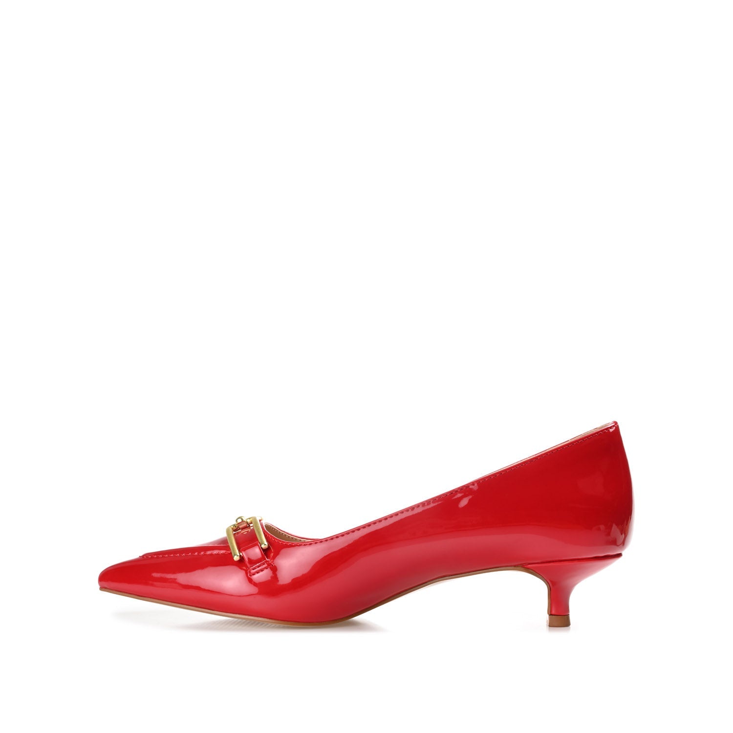 RUMI POINTED TOE KITTEN HEELS IN WIDE - Red