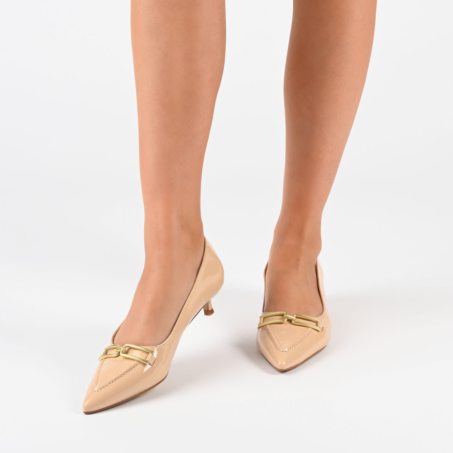 RUMI POINTED TOE KITTEN HEELS IN WIDE - Blush