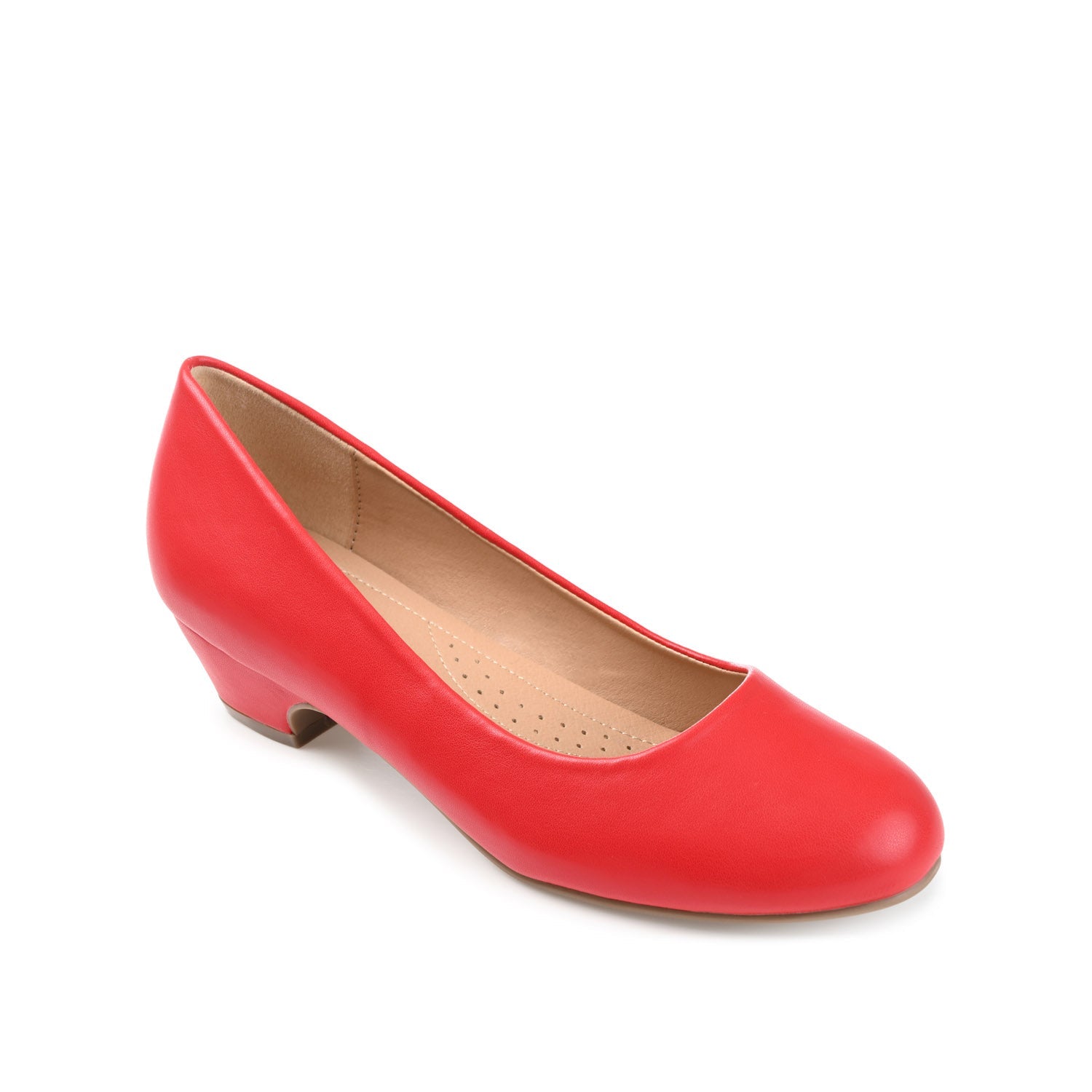 SAAR LOW PUMP HEELS IN VEGAN LEATHER - Red