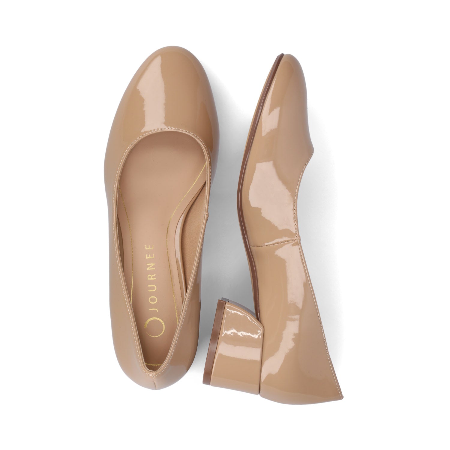 SAAR II LOW PUMP HEELS IN PATENT - Nude Patent