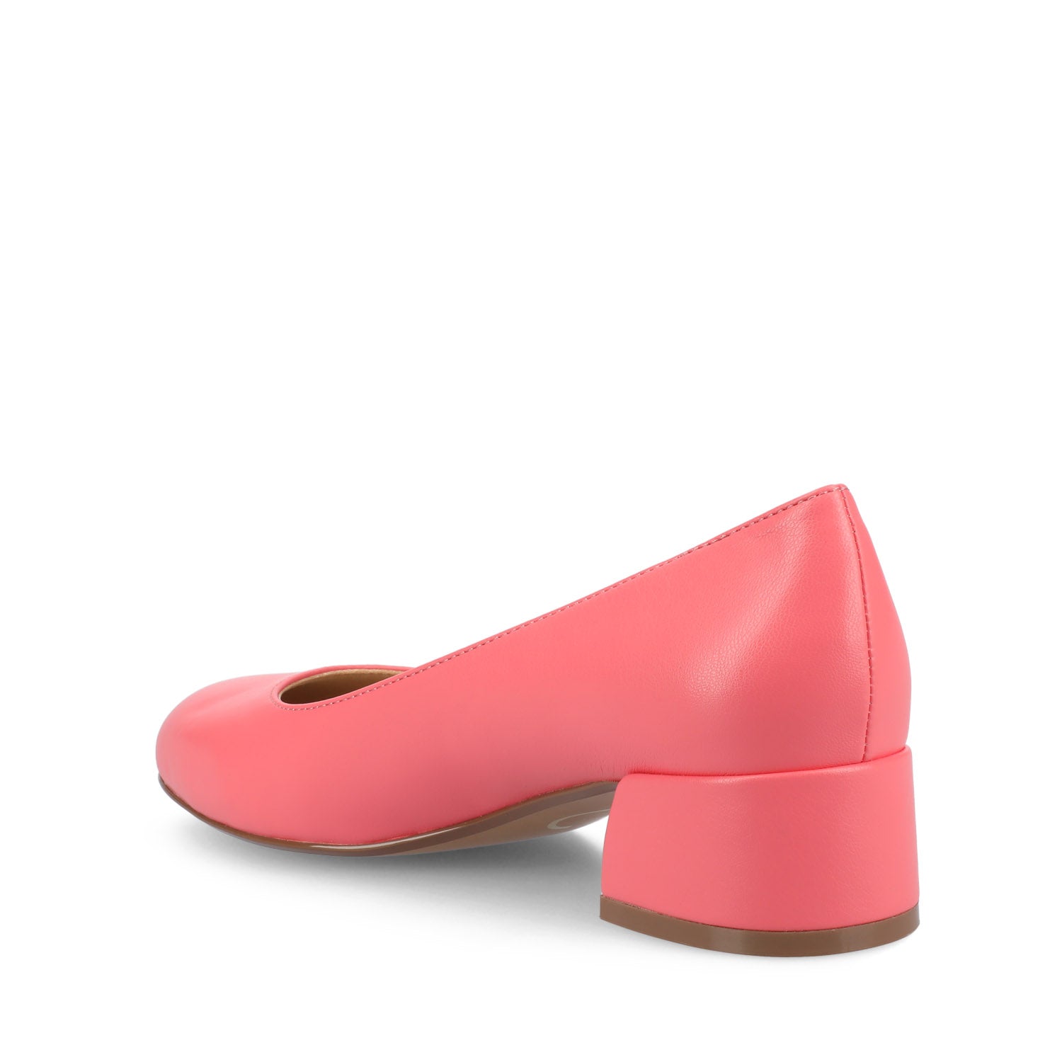 SAAR II VEGAN LEATHER PUMP HEELS IN WIDE - Coral PU