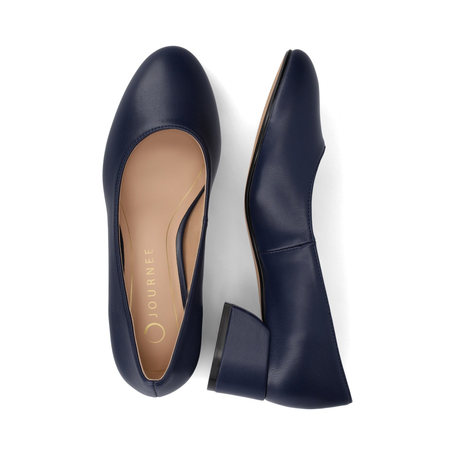SAAR II VEGAN LEATHER PUMP HEELS IN WIDE - Navy PU