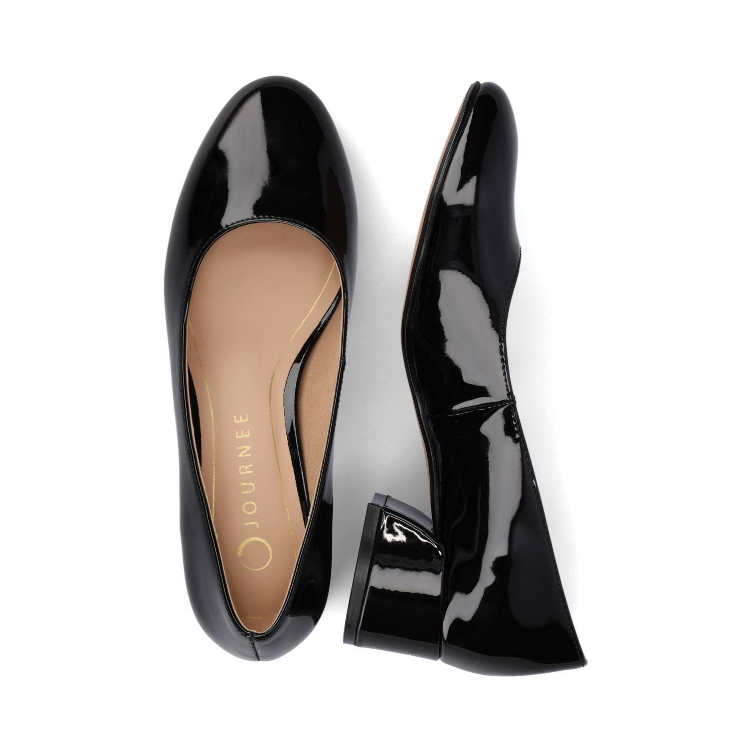 SAAR II PATENT PUMP HEELS IN WIDE - Black Patent