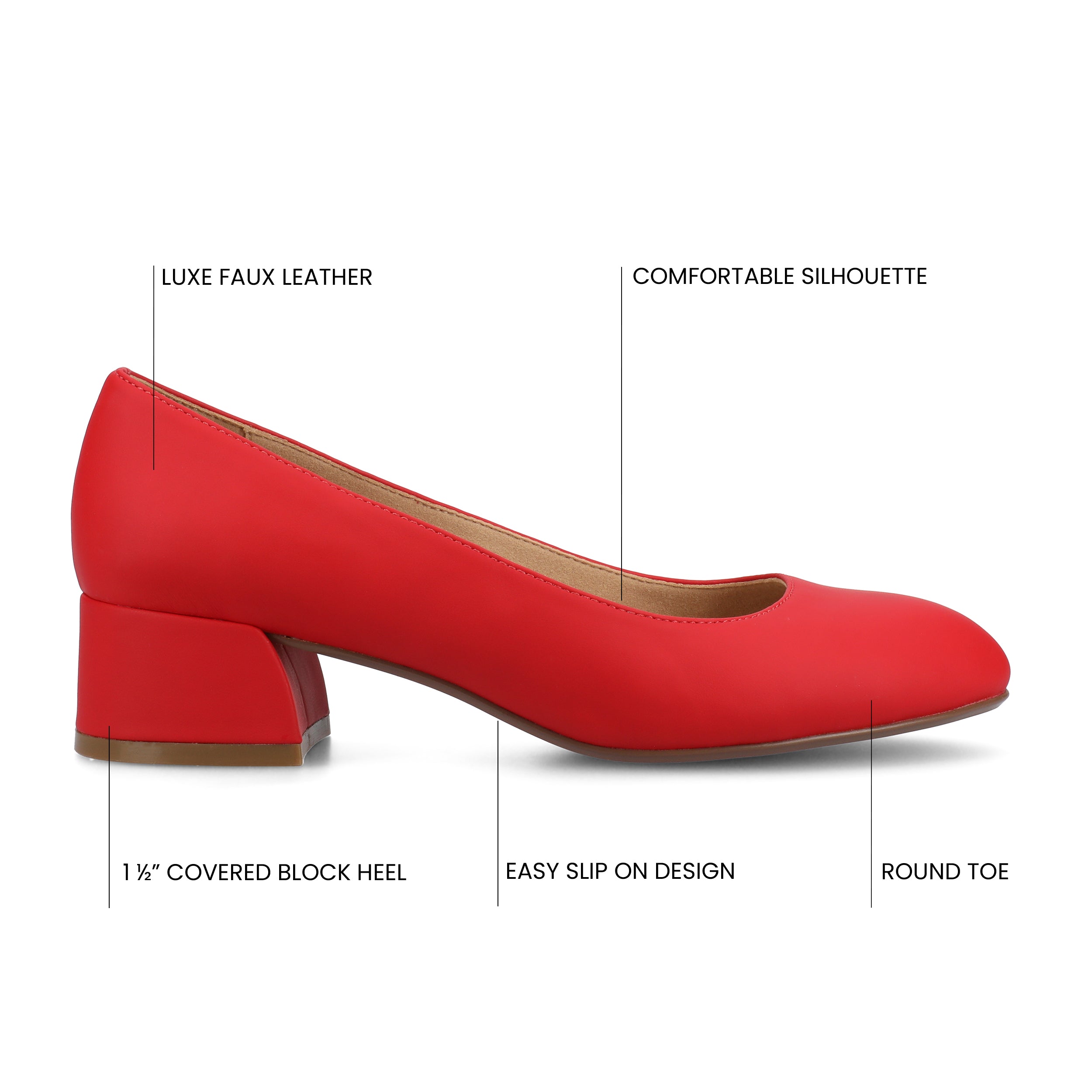 SAAR II VEGAN LEATHER PUMP HEELS IN WIDE