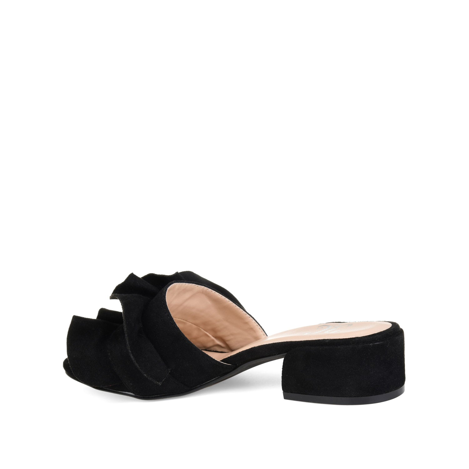 SABICA MULE BLOCK HEELS IN FAUX SUEDE - Black