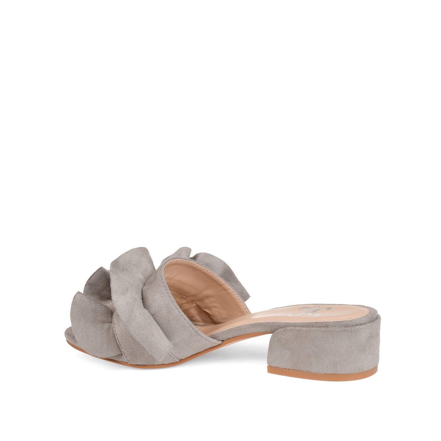 SABICA MULE BLOCK HEELS IN FAUX SUEDE - Grey