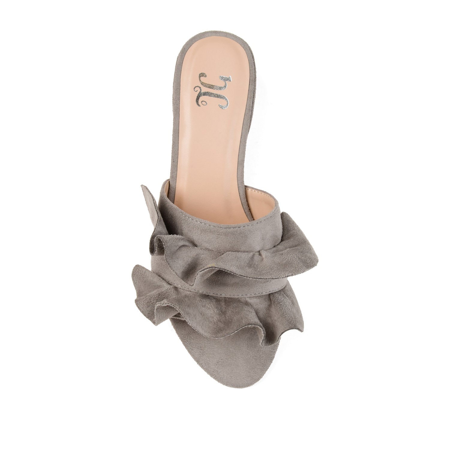 SABICA MULE BLOCK HEELS IN FAUX SUEDE - Grey