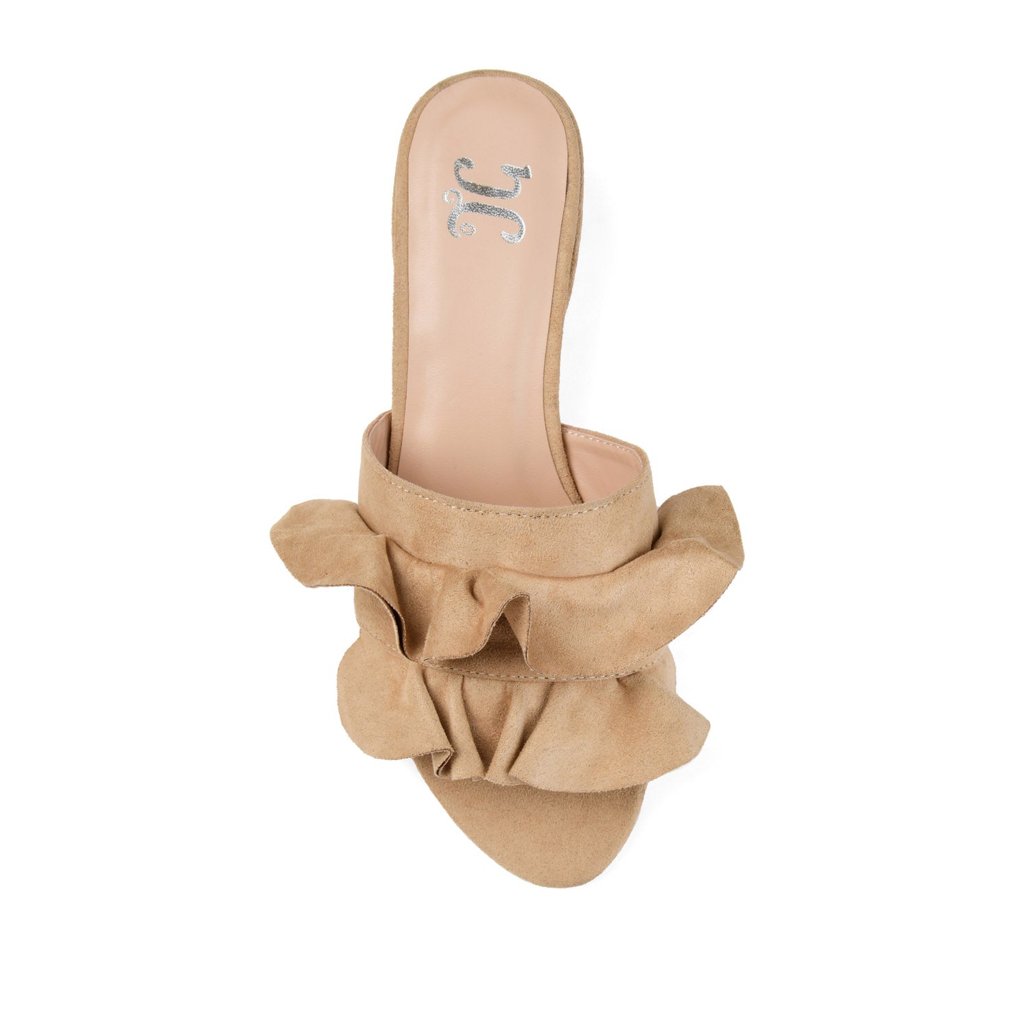 SABICA MULE BLOCK HEELS IN FAUX SUEDE - Nude