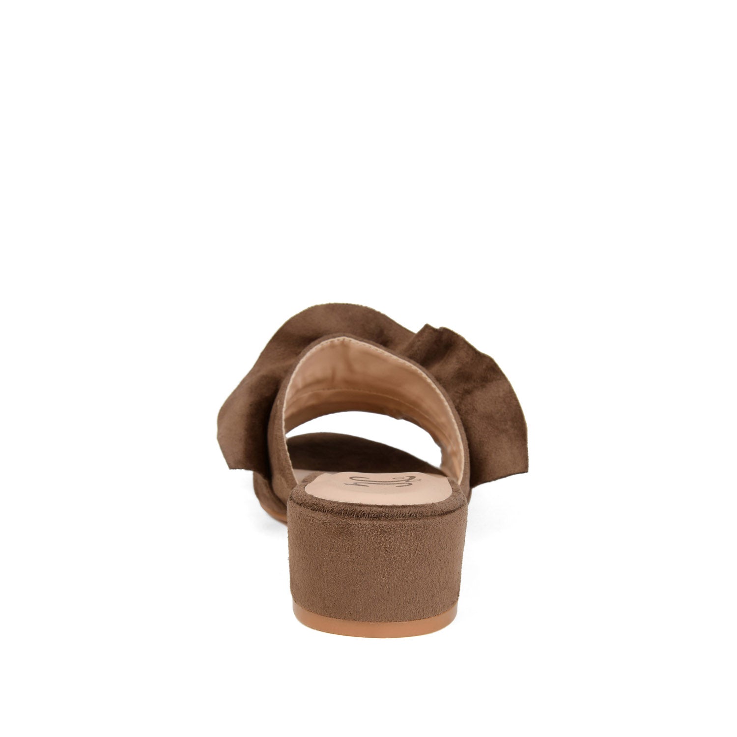 SABICA MULE BLOCK HEELS IN FAUX SUEDE - Taupe