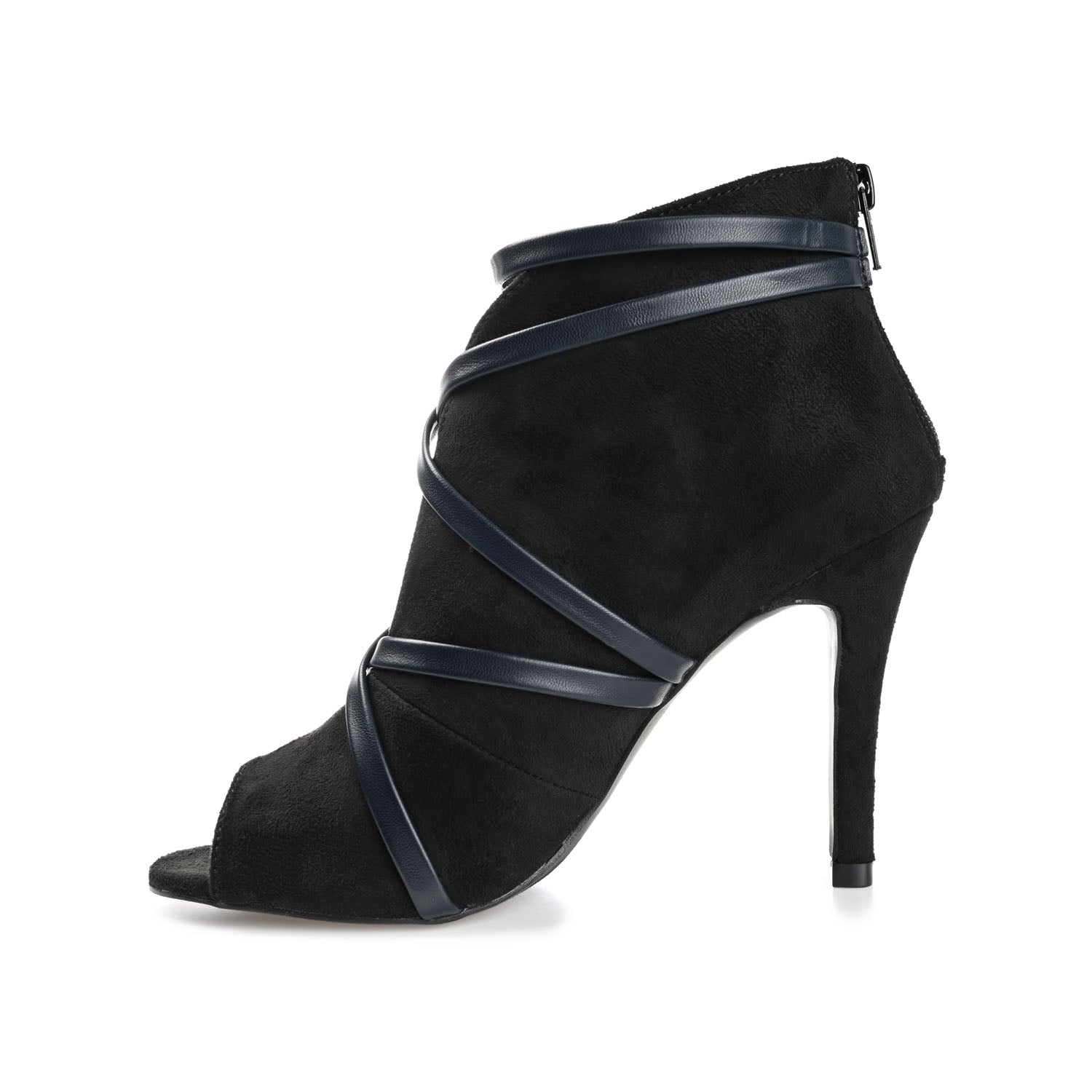 SAMARA STILETTO HEELED BOOTIES IN FAUX SUEDE - Black