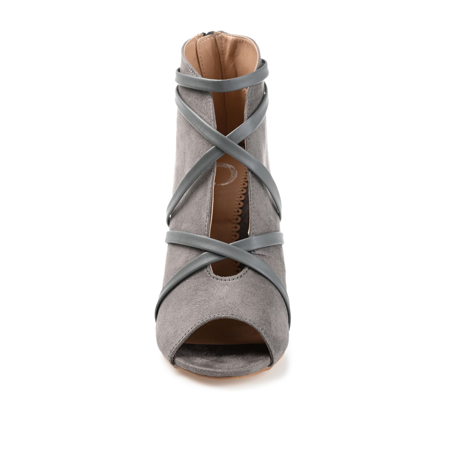 SAMARA STILETTO HEELED BOOTIES IN FAUX SUEDE - Grey