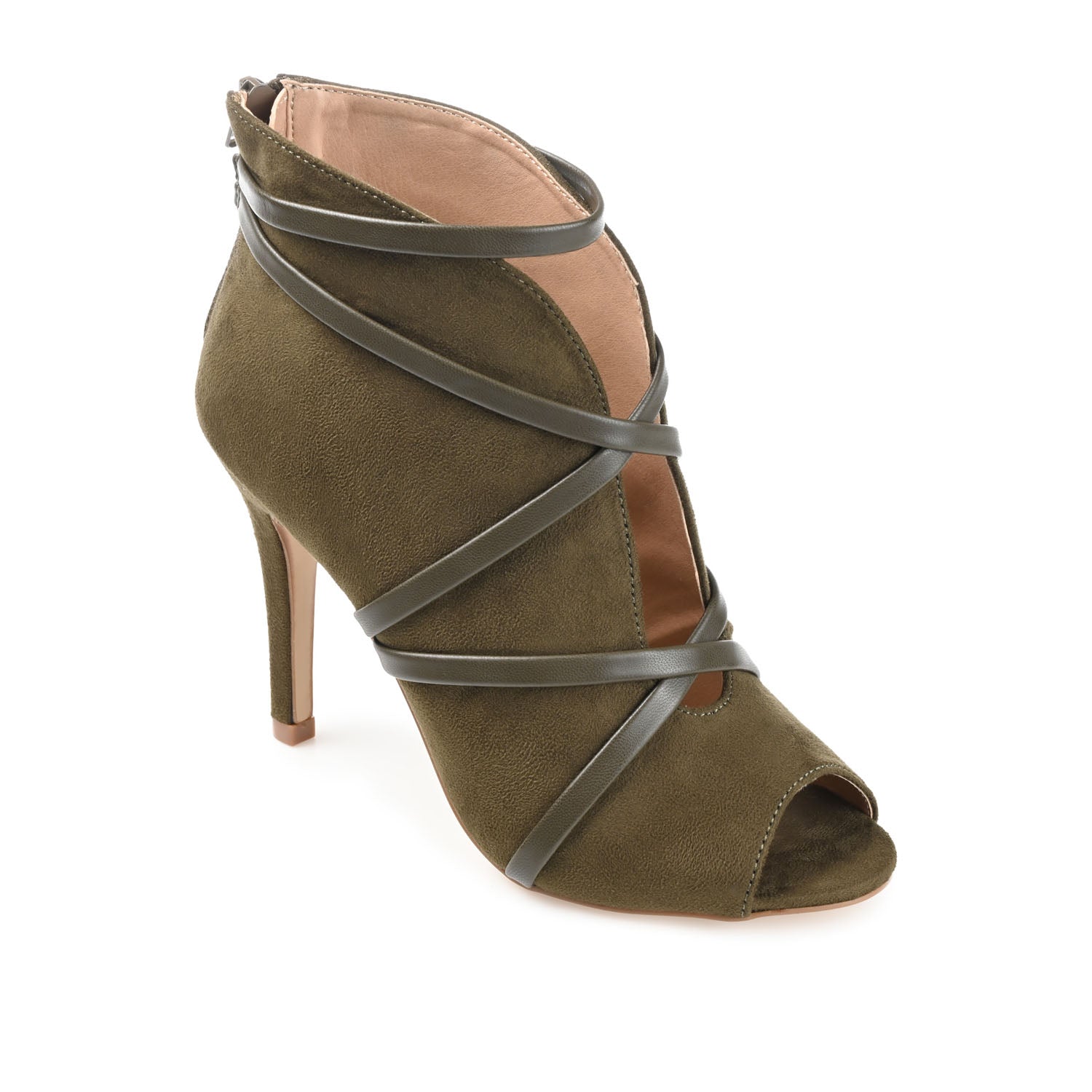 SAMARA STILETTO HEELED BOOTIES IN WIDE - Olive