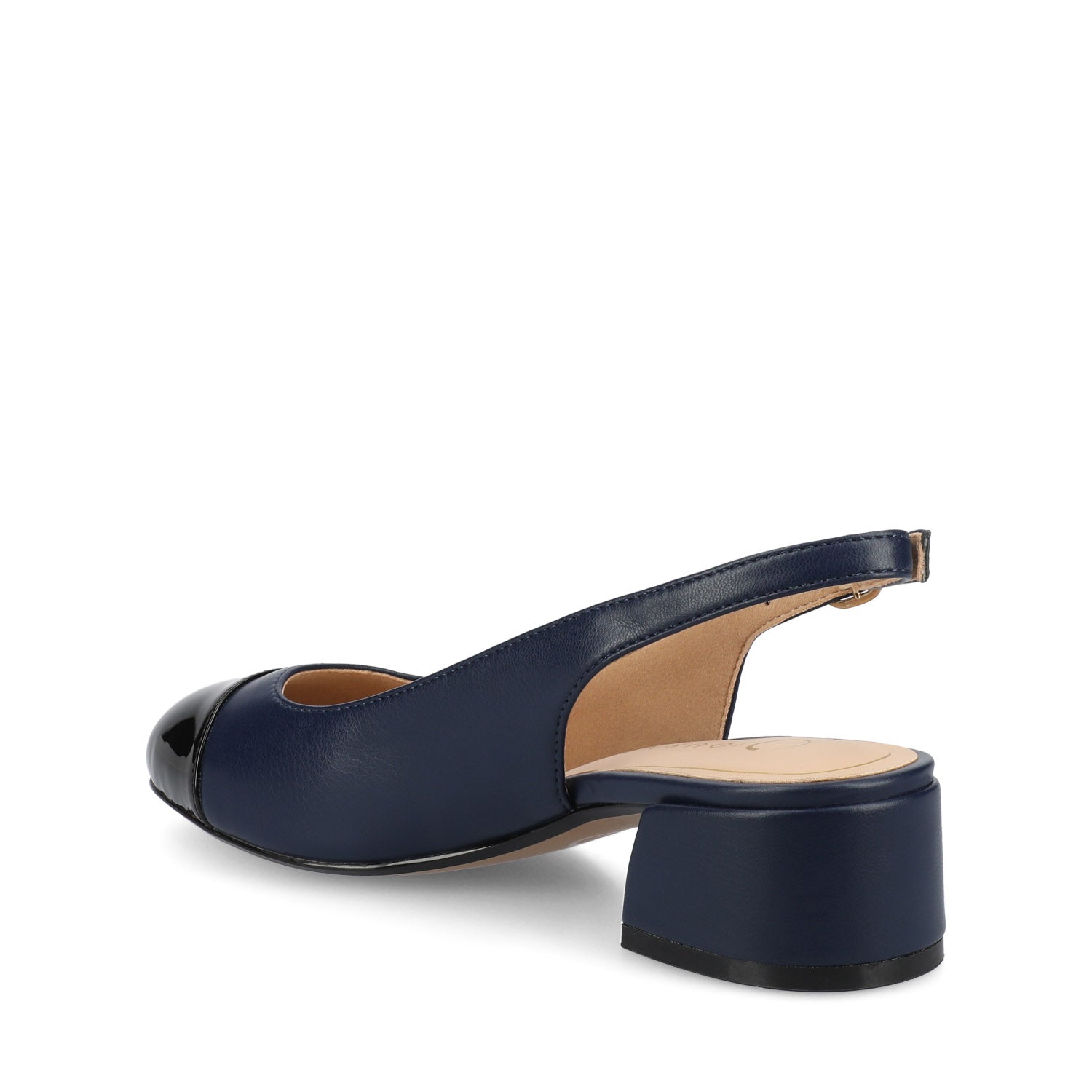 SAMMIE BLOCK HEELS IN VEGAN LEATHER - Navy PU