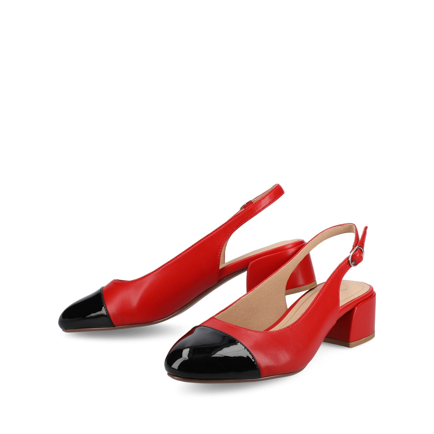 SAMMIE BLOCK HEELS IN VEGAN LEATHER - Red PU
