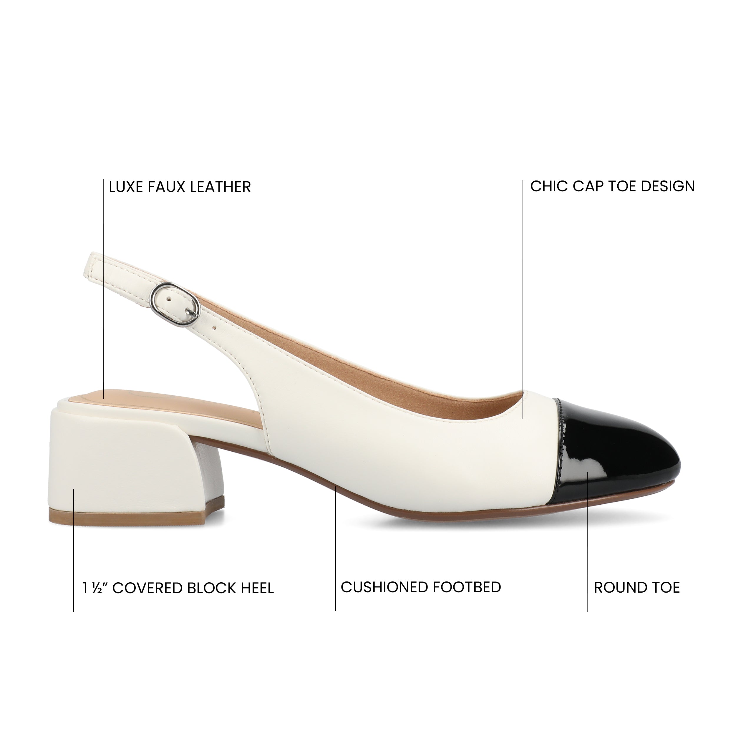 SAMMIE BLOCK HEELS IN VEGAN LEATHER