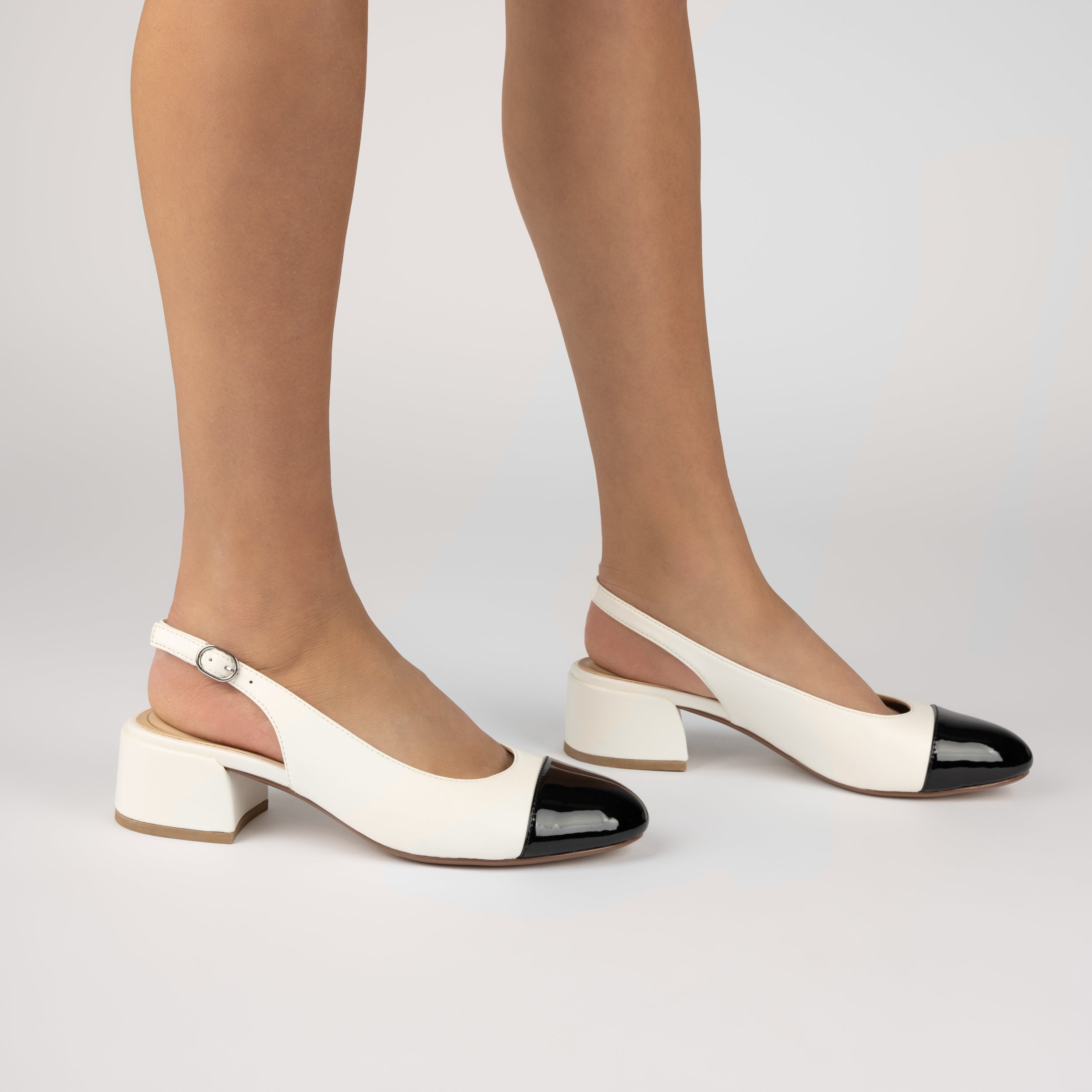 SAMMIE BLOCK HEELS IN VEGAN LEATHER