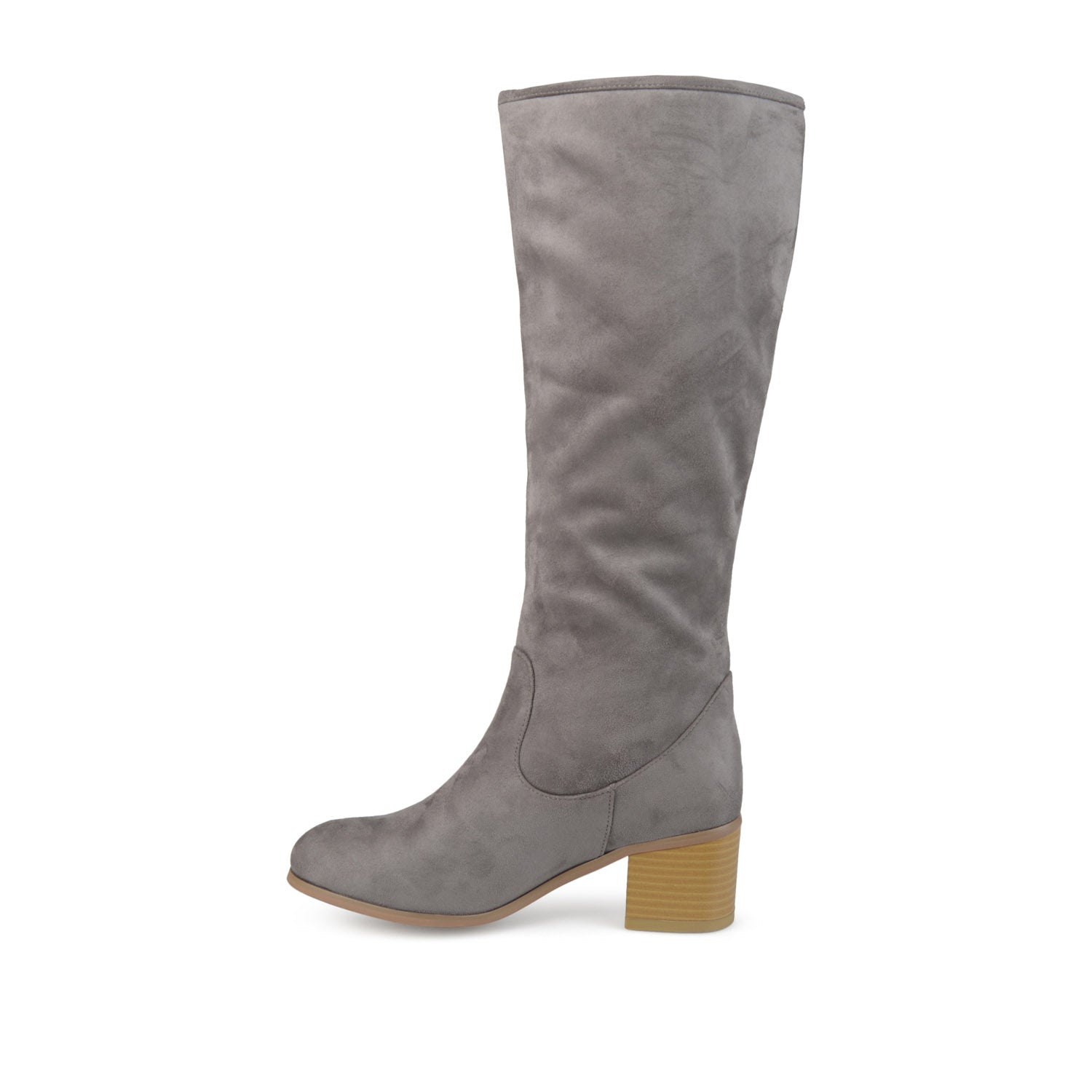 SANORA KNEE HIGH BOOTS IN FAUX SUEDE - Grey