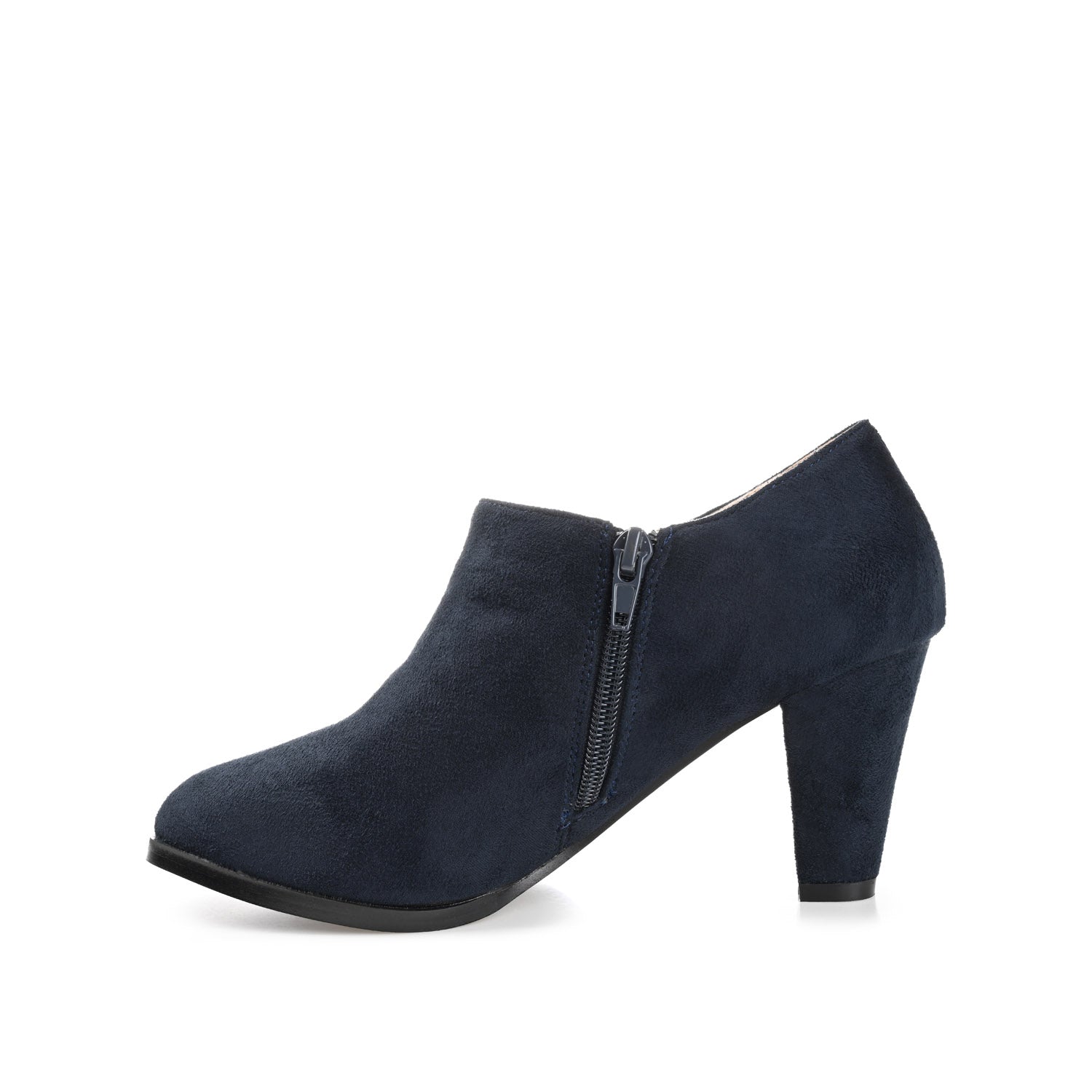 SANZI ZIP-UP BOOTIES IN FAUX SUEDE - Navy Nubuck