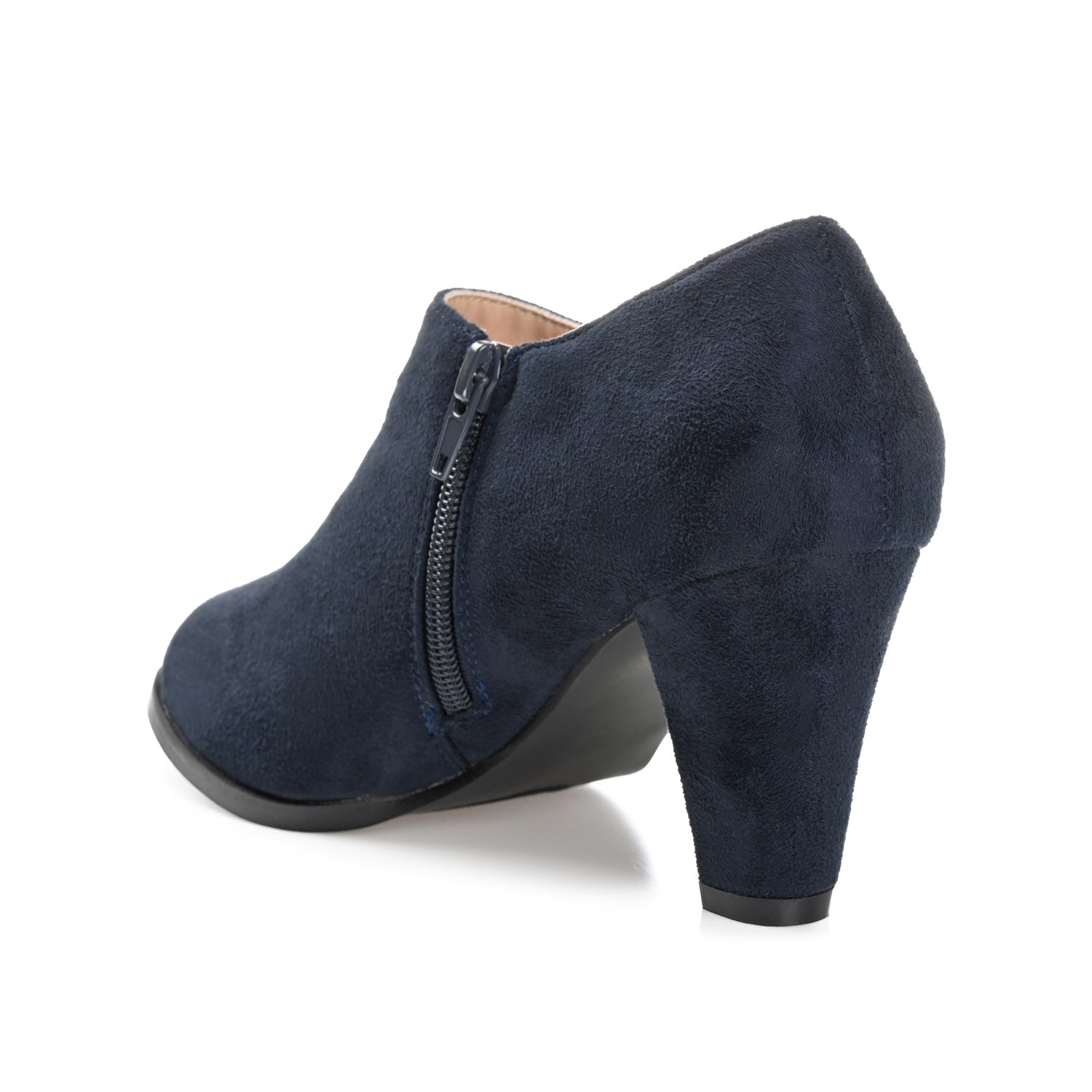 SANZI ZIP-UP BOOTIES IN FAUX SUEDE - Navy Nubuck
