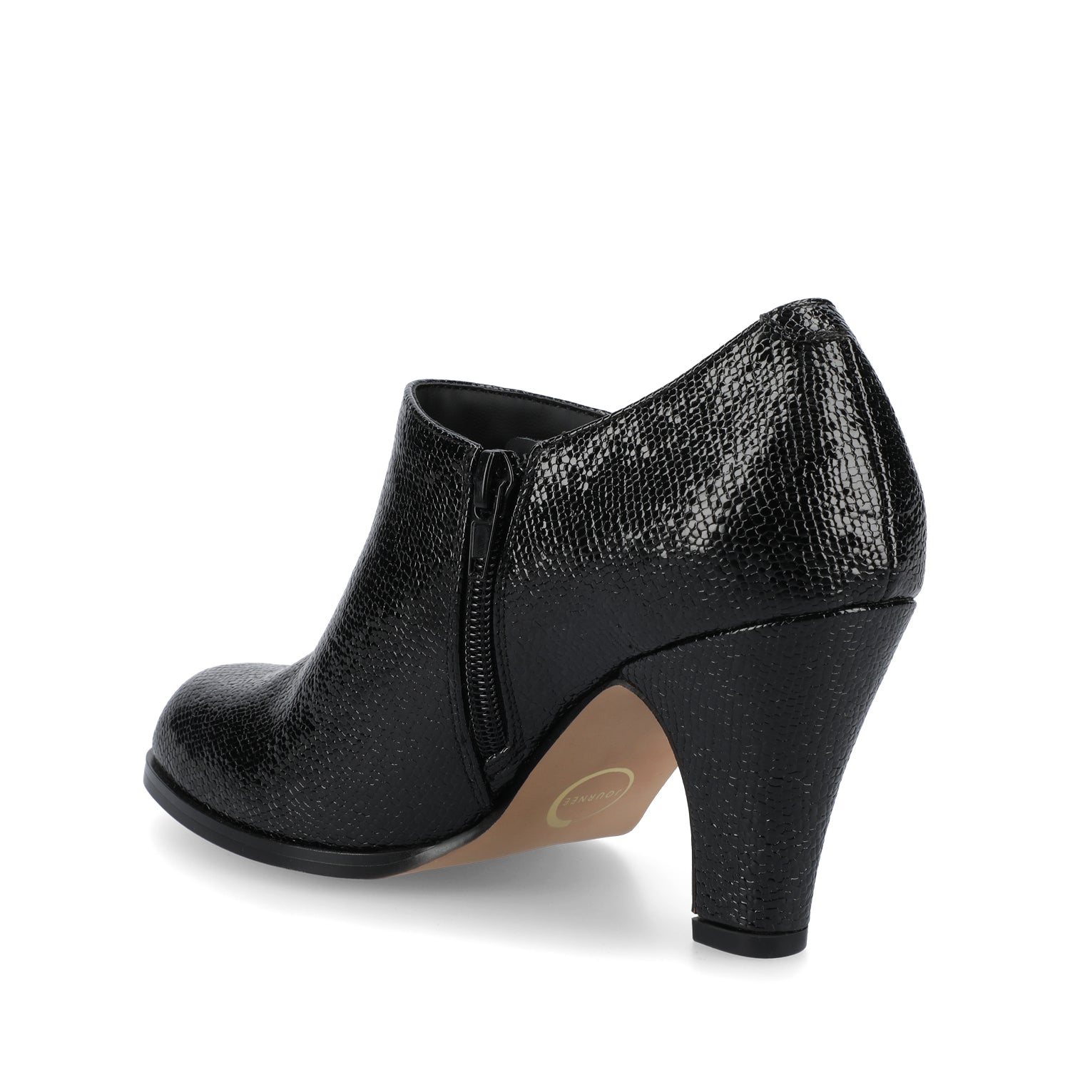 SANZI ZIP-UP BOOTIES IN WIDE - Black Lizard