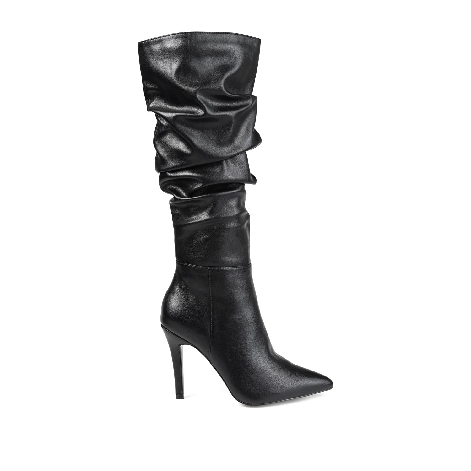 SARIE STILETTO HEELED BOOTS IN VEGAN LEATHER - Black
