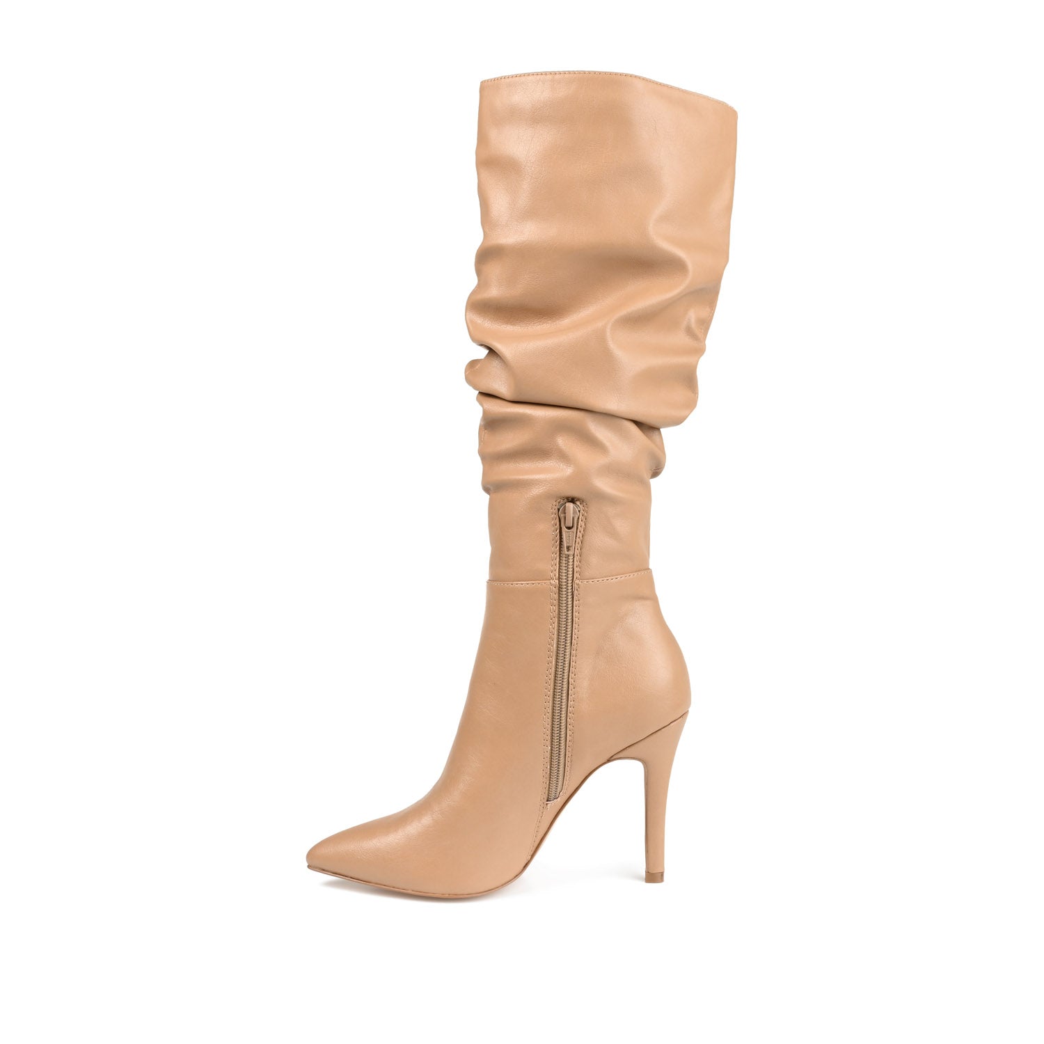 SARIE STILETTO HEELED BOOTS IN WIDE CALF - Tan