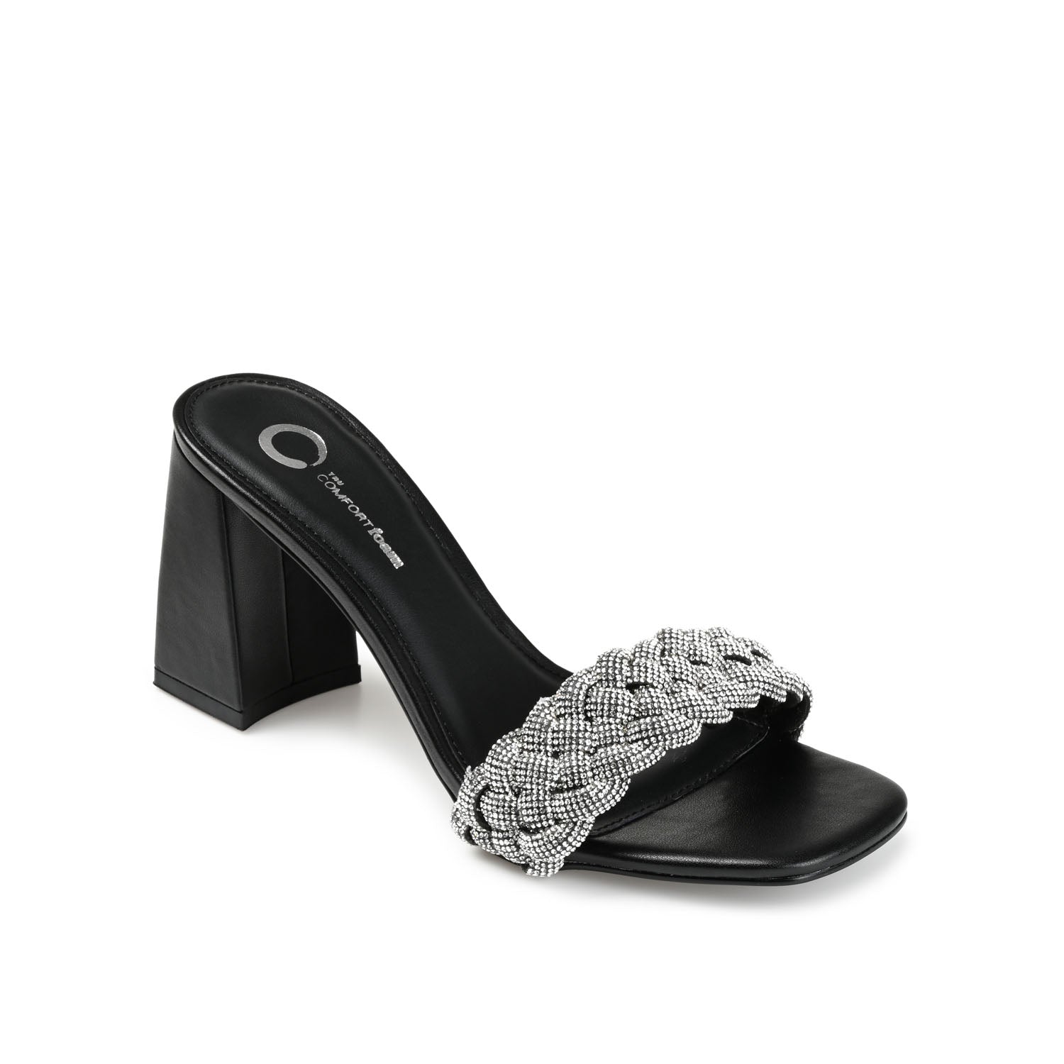 SASHAA TOE BAND HEELS IN VEGAN LEATHER - Black