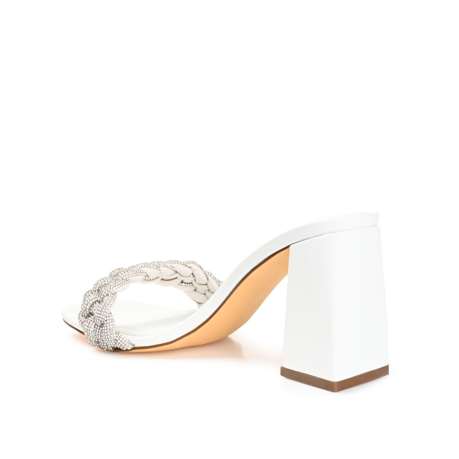 SASHAA TOE BAND HEELS IN VEGAN LEATHER - White