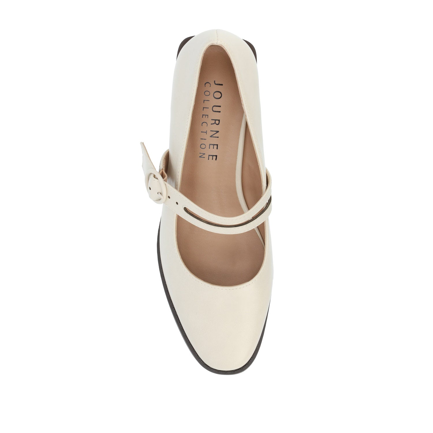 SAVVI MARY JANE PUMP HEELS IN VEGAN LEATHER - Ivory