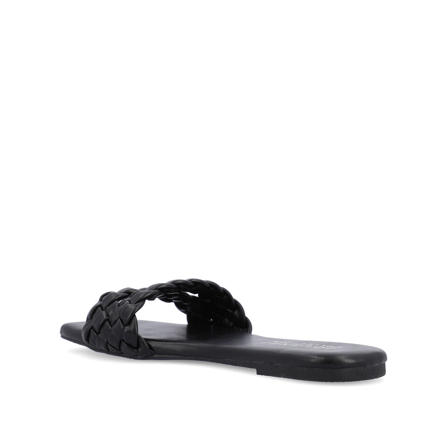 SAWYERR VEGAN LEATHER SLIDE SANDALS IN WIDE - Black