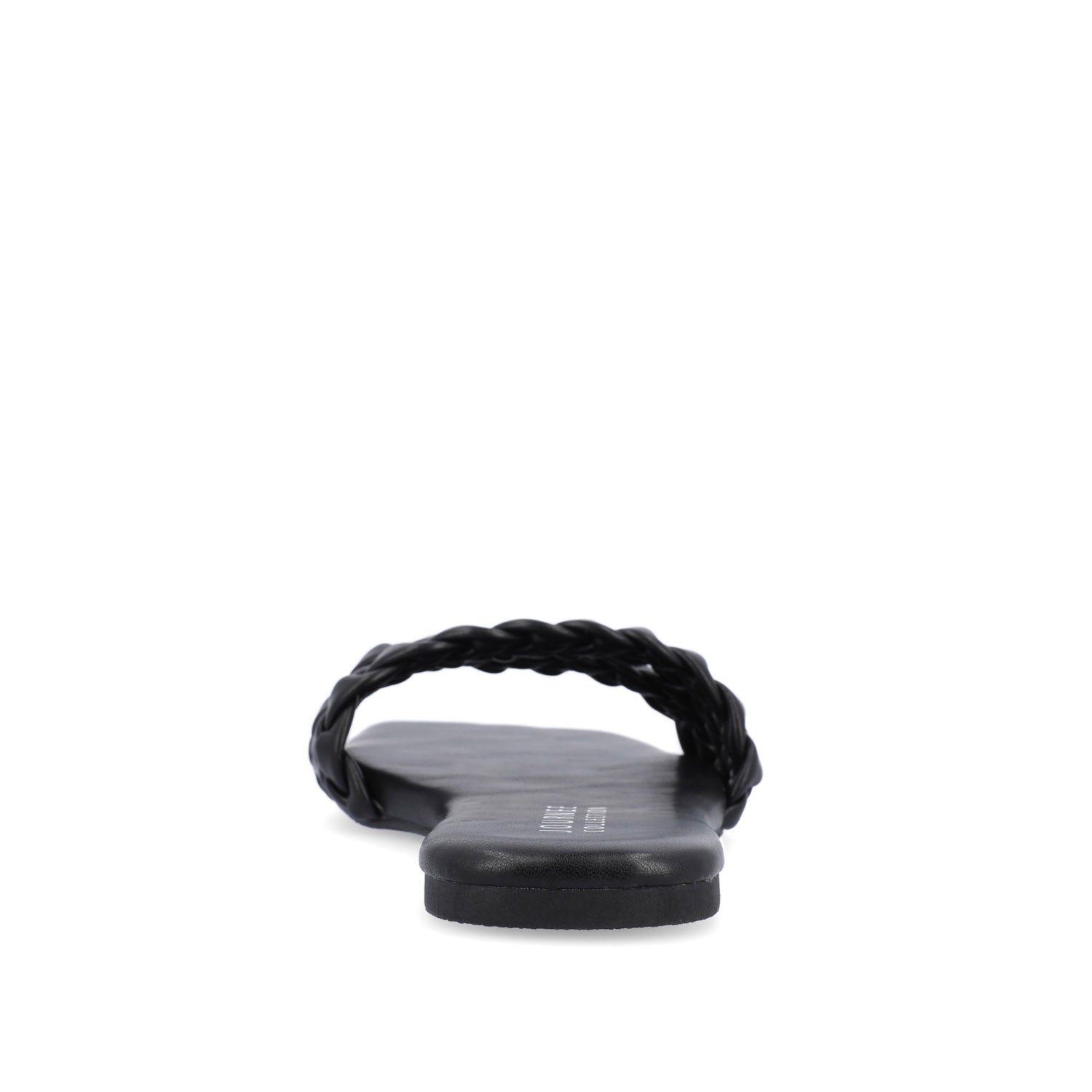 SAWYERR VEGAN LEATHER SLIDE SANDALS IN WIDE - Black