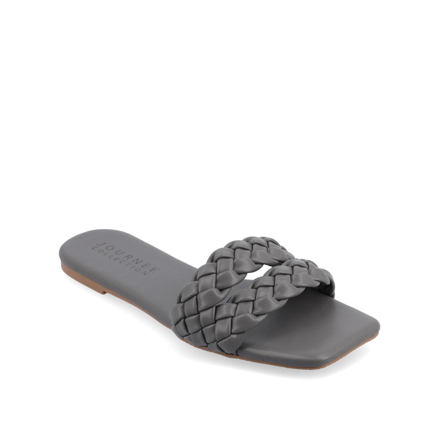 SAWYERR SLIDE SANDALS IN VEGAN LEATHER - Grey