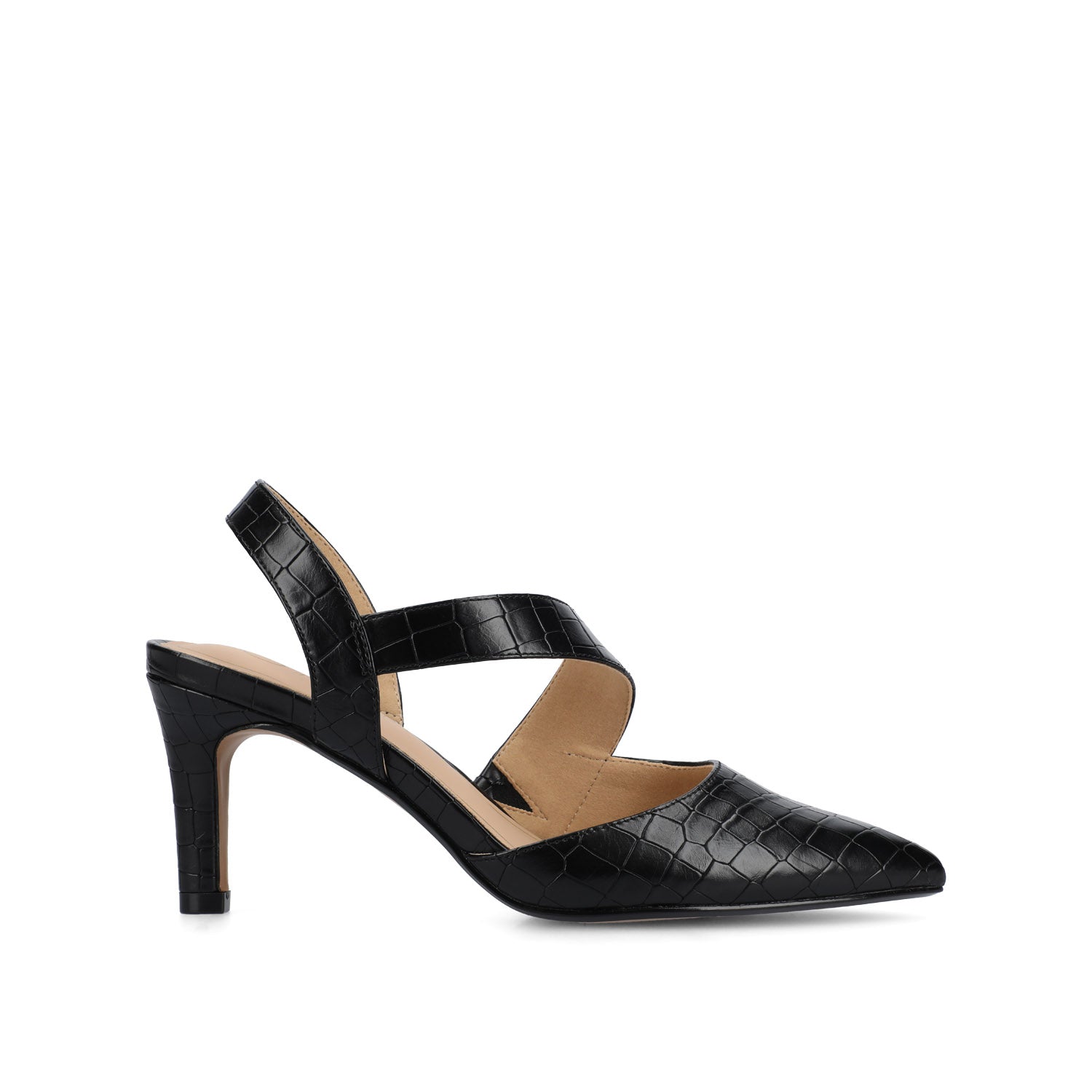 SCARLETT STILETTO HEELS IN CROCO - Black Croc