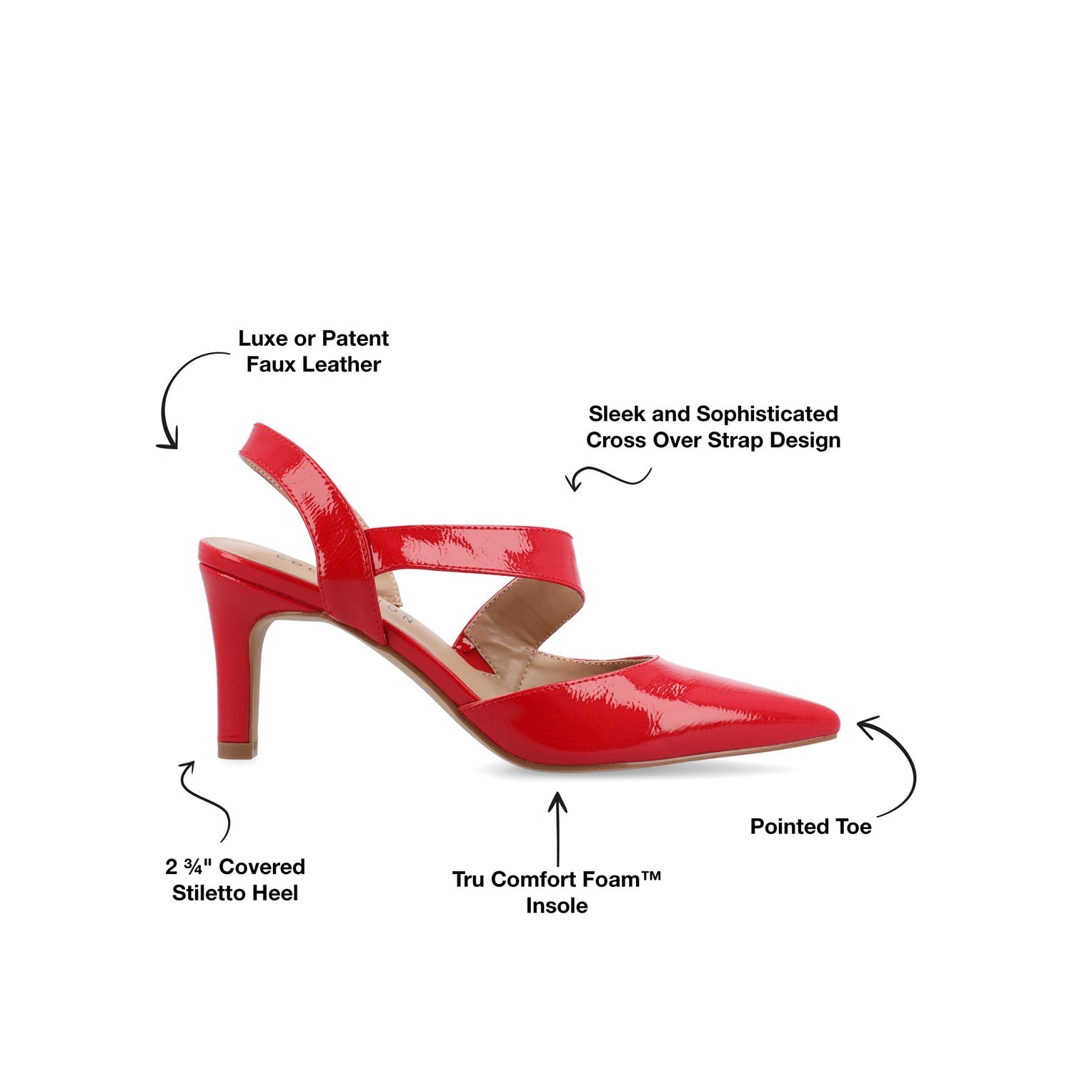 SCARLETT STILETTO HEELS IN PATENT - Red