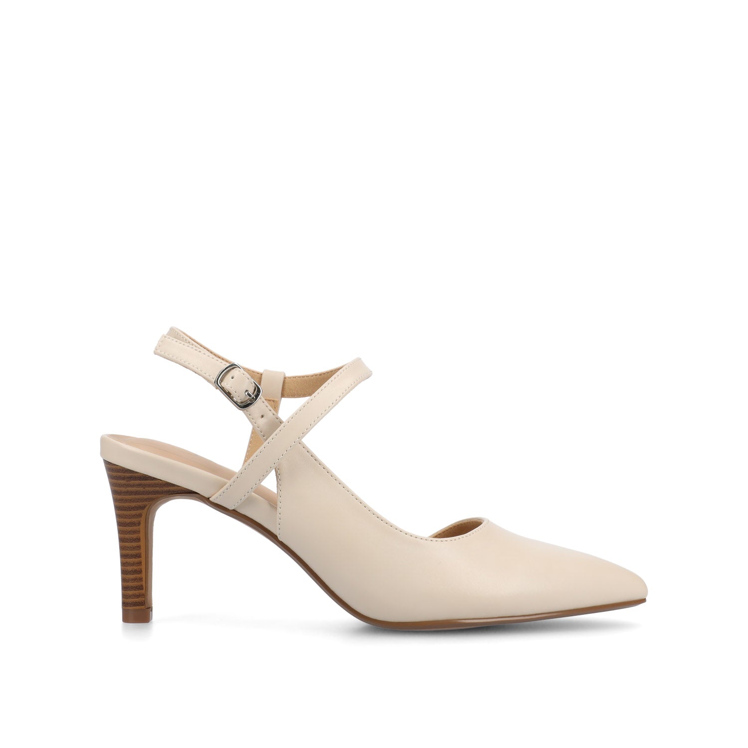 SCIPIO CROSSOVER ANKLE STRAP PUMPS - Bone