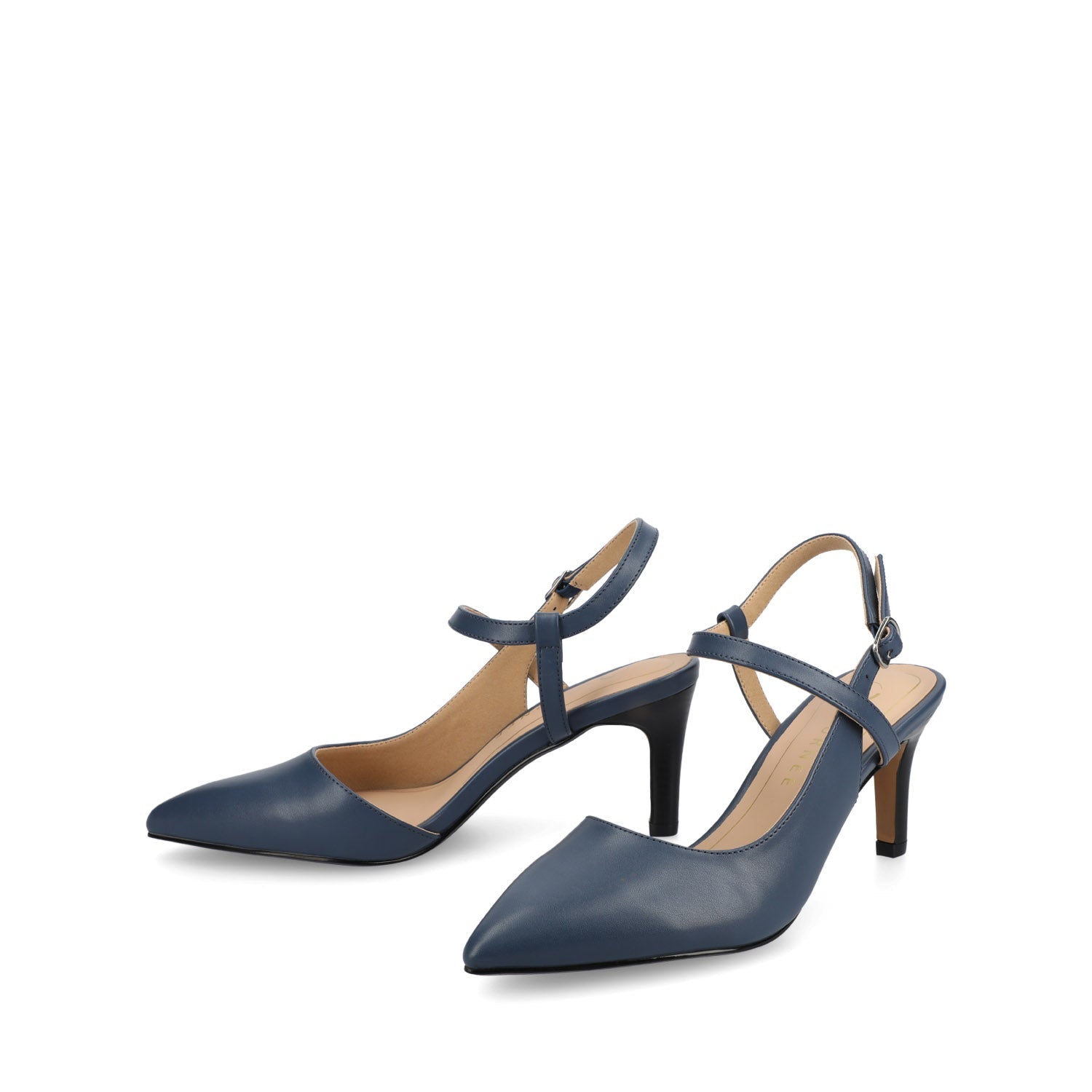 SCIPIO CROSSOVER ANKLE STRAP PUMPS - Navy Nubuck