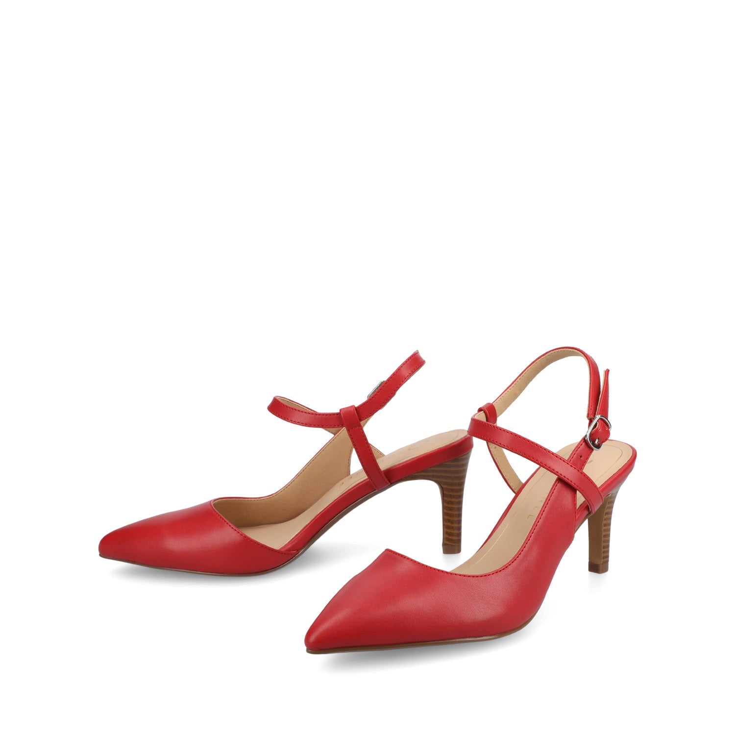 SCIPIO CROSSOVER ANKLE STRAP PUMPS - Red