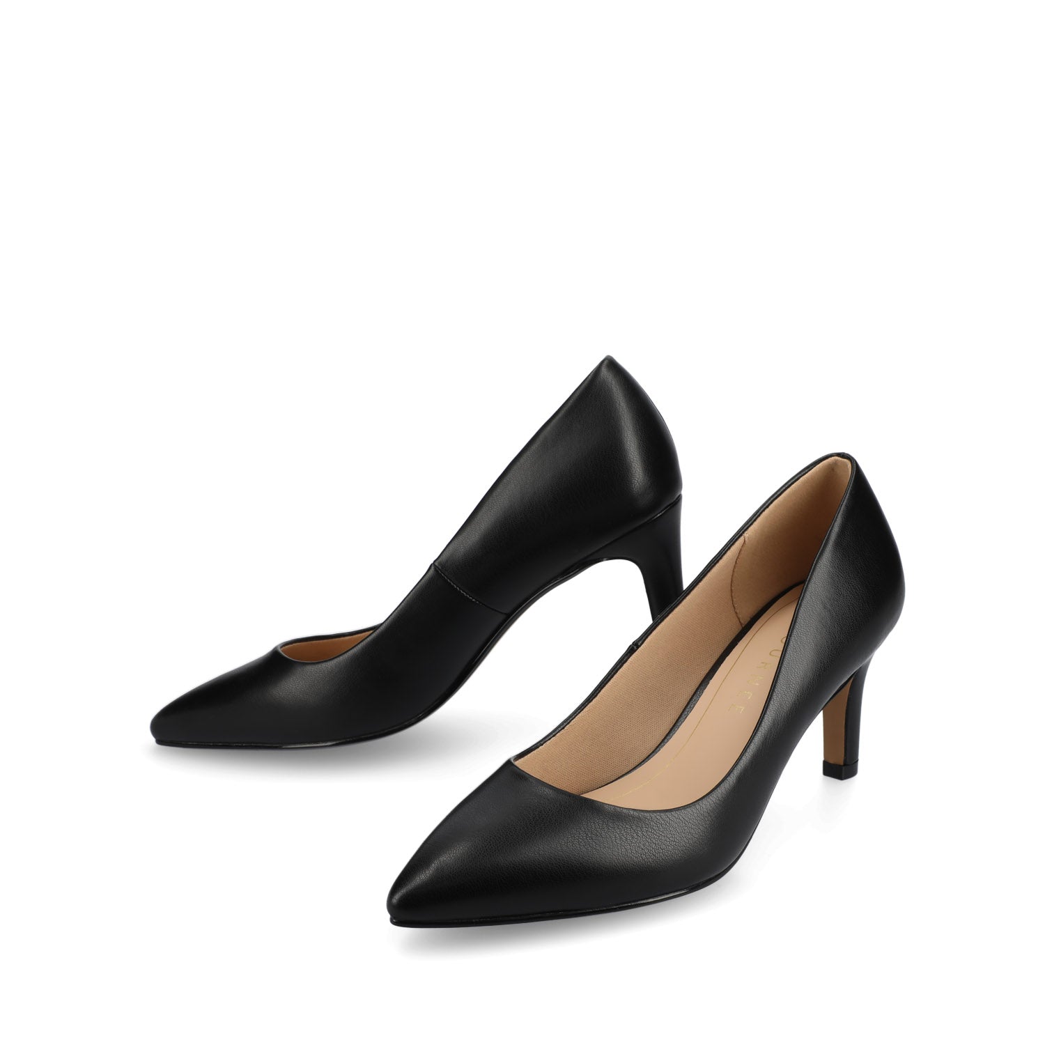 SCYLEE STILETTO PUMP HEELS IN VEGAN LEATHER